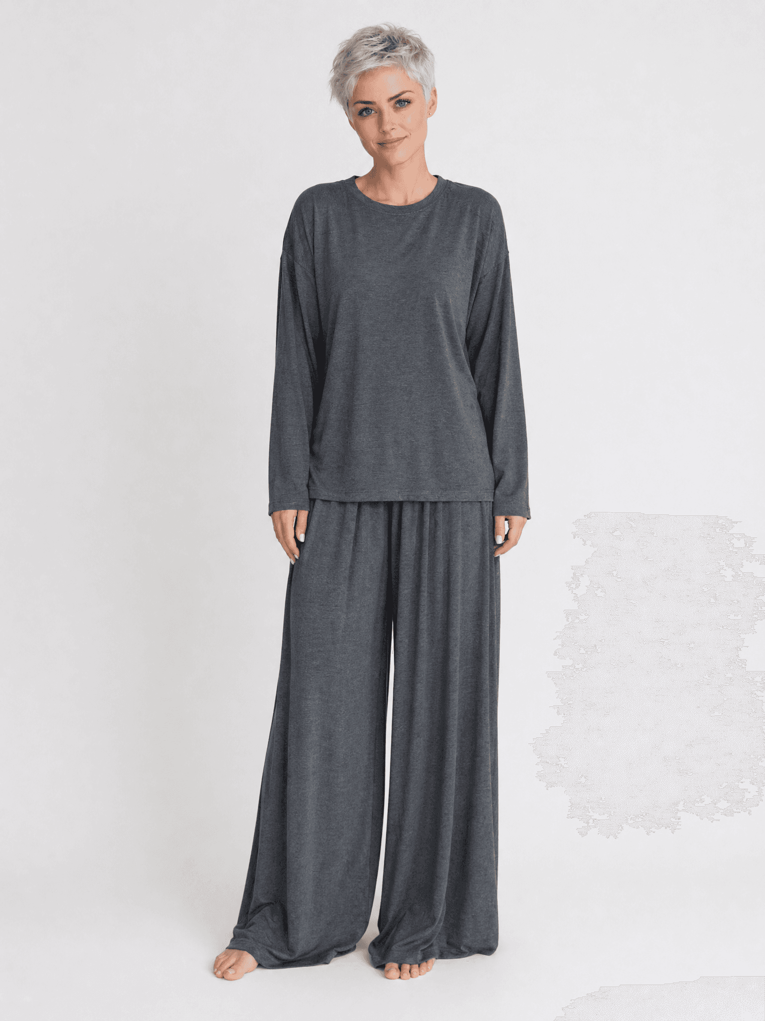 Grafitowy longsleeve bambusowy Nina — zdjęcie 4