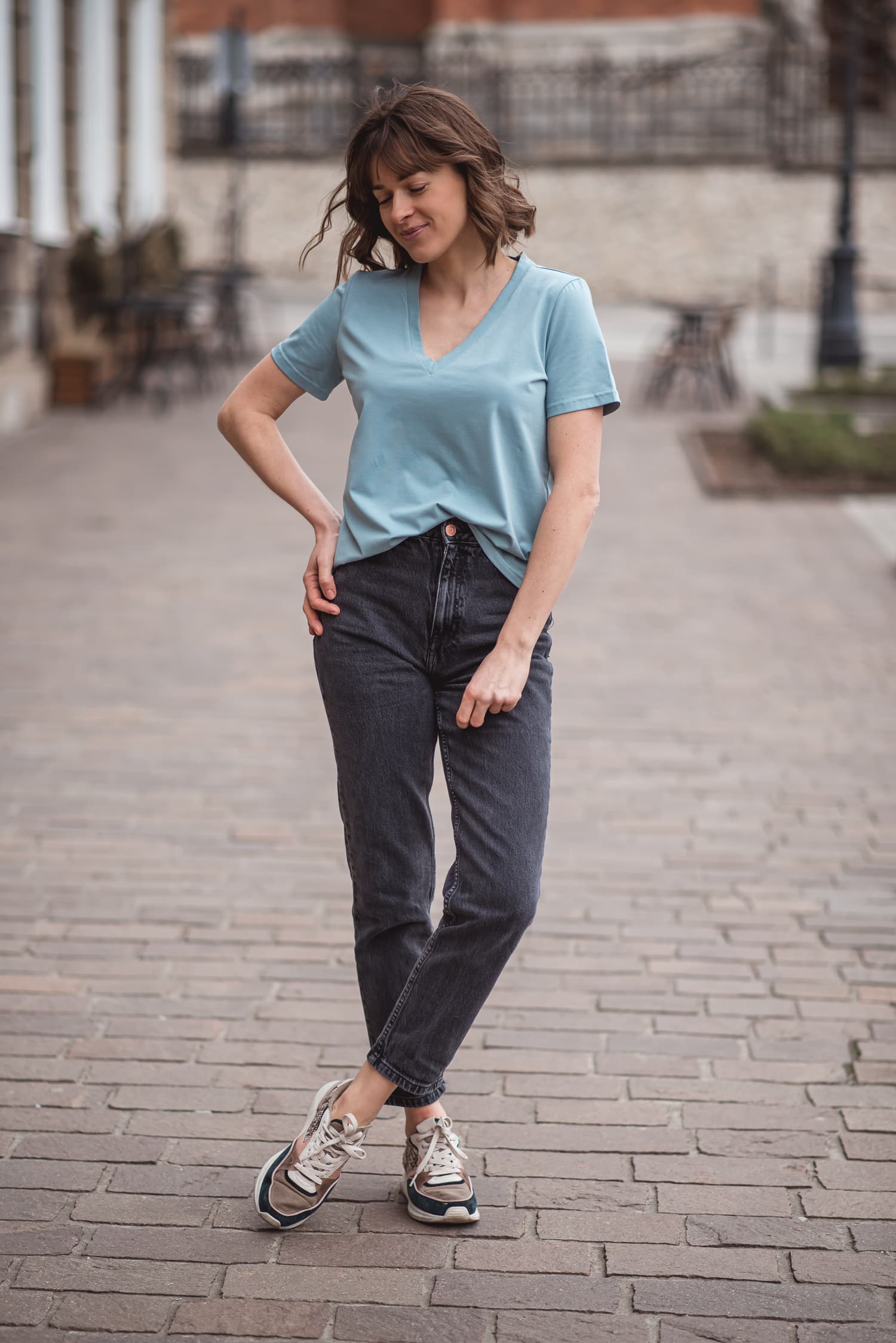 T-shirt BASIC V miętowy