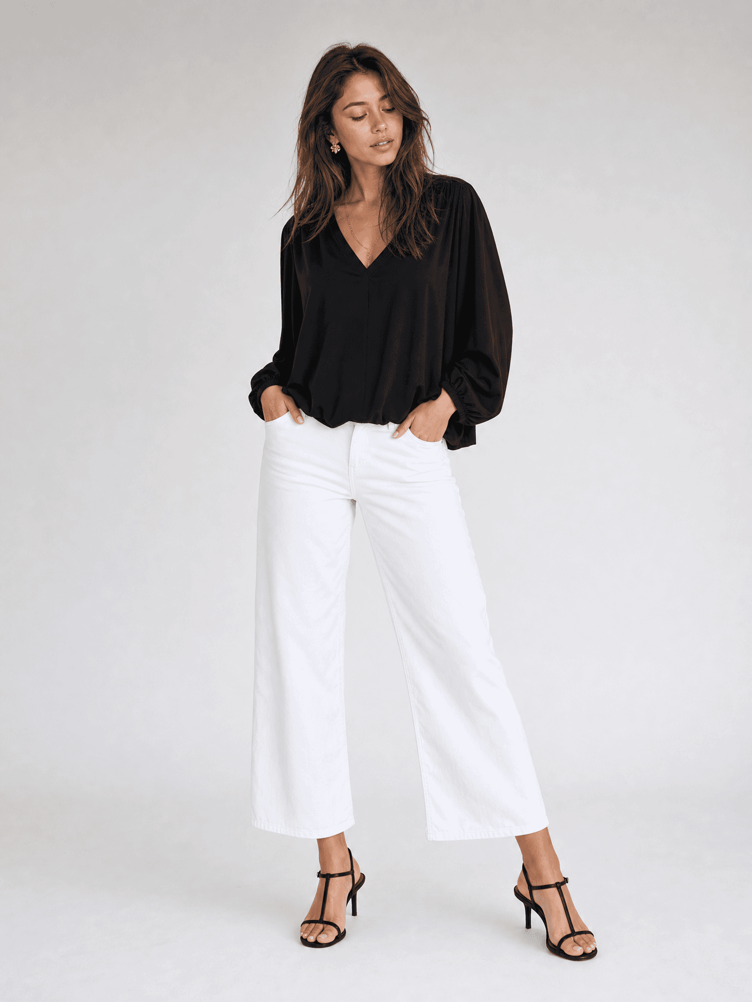 Blusa negra de modal Rania — foto 7