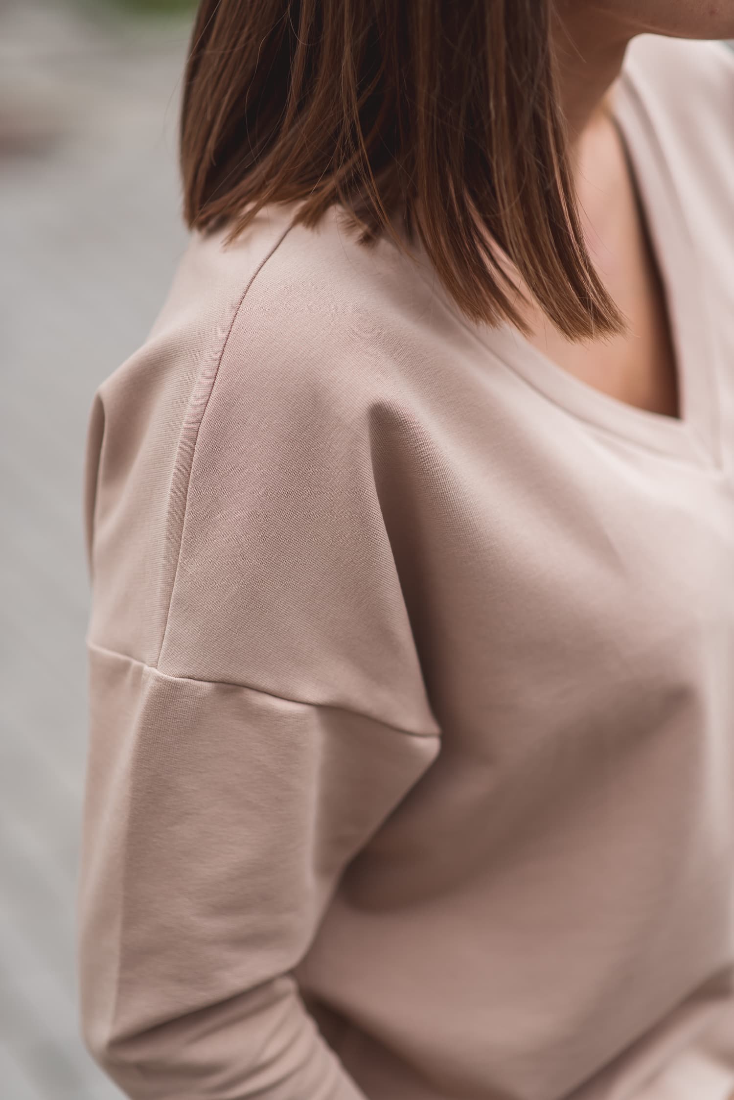 Bluza BASIC V – beż - widok 2