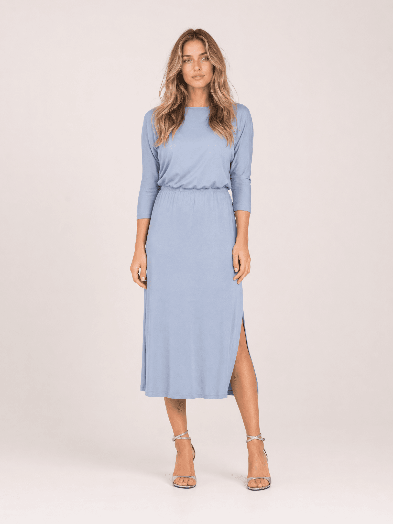 Vestido azul de modal Hot As Hell - widok 2