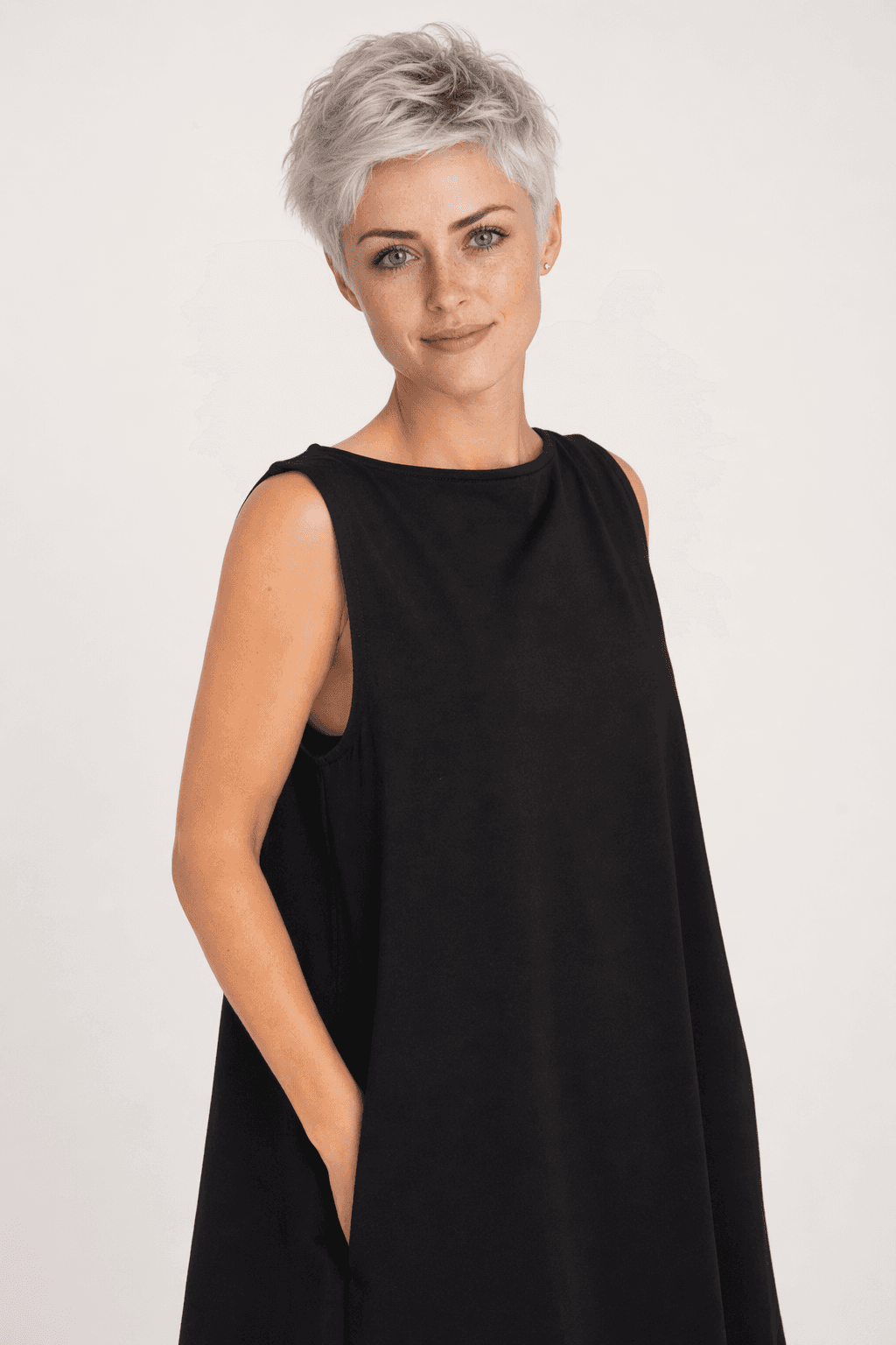 Vestido negro clásico sin mangas Zelda - widok 2