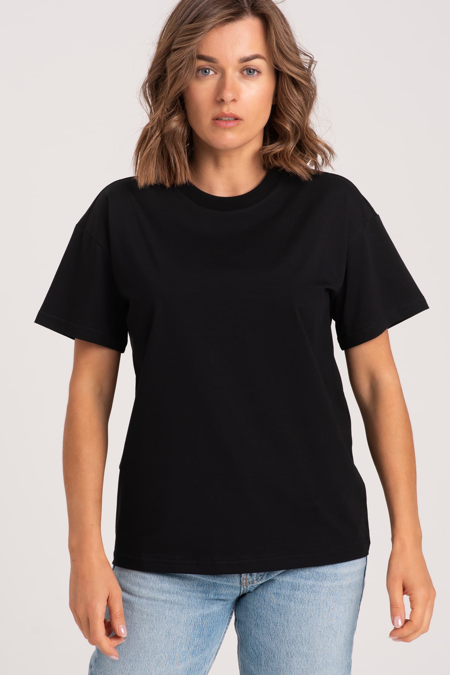 T-shirt klasyczny BASIC - czarny - widok 2