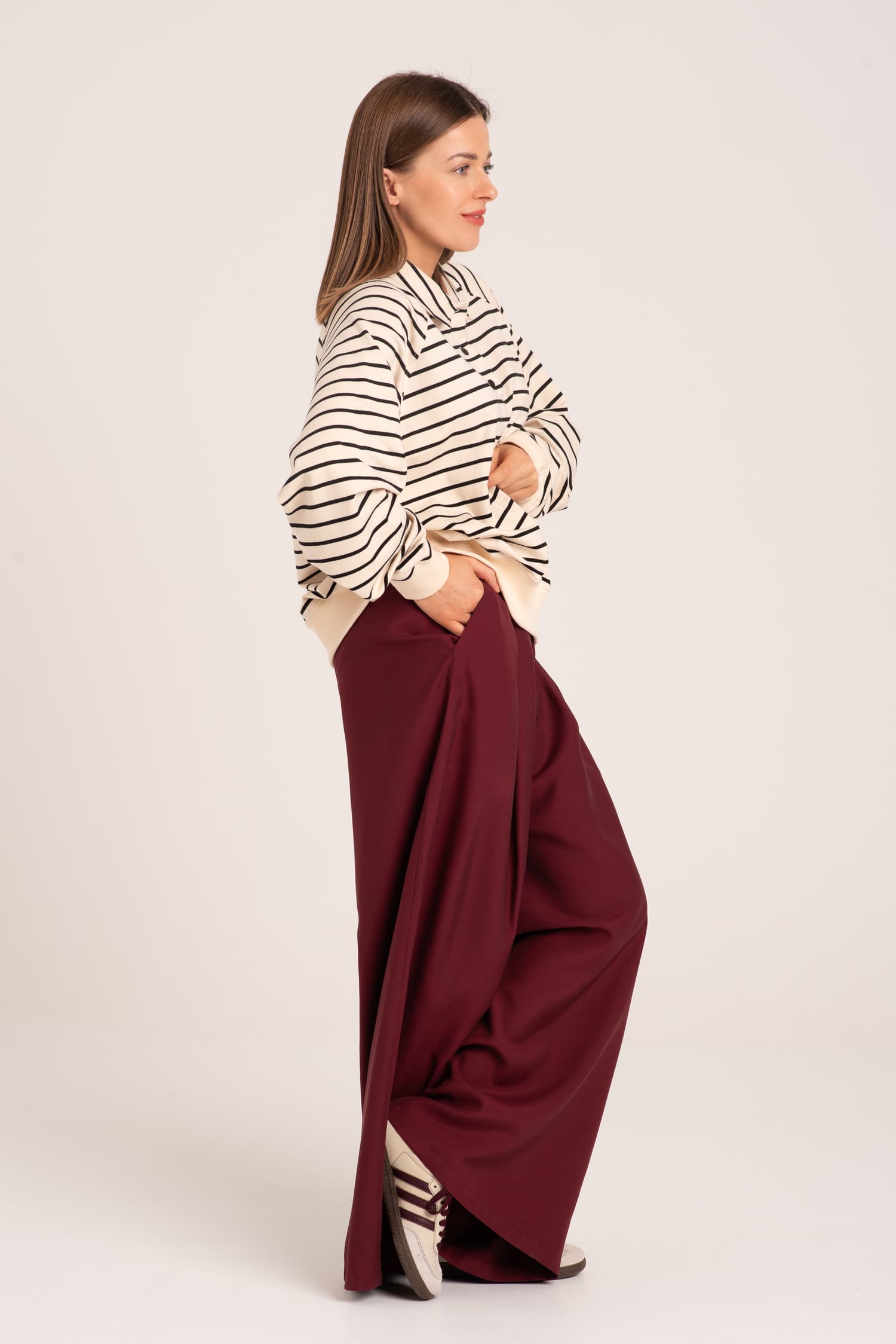 Bluza w paski z kołnierzykiem Brie — zdjęcie 3