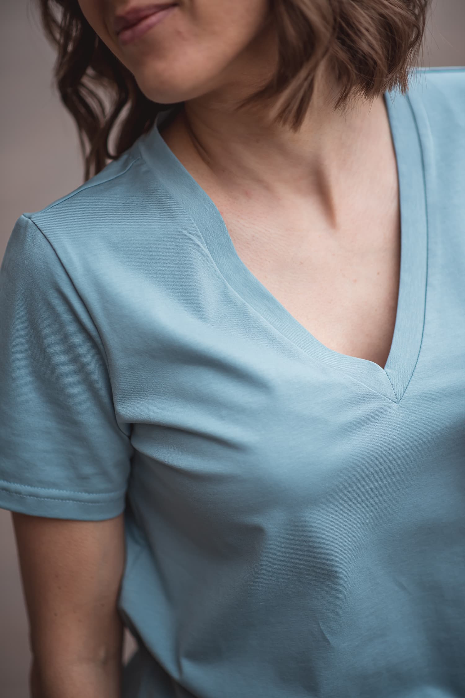 T-shirt BASIC V miętowy - widok 2