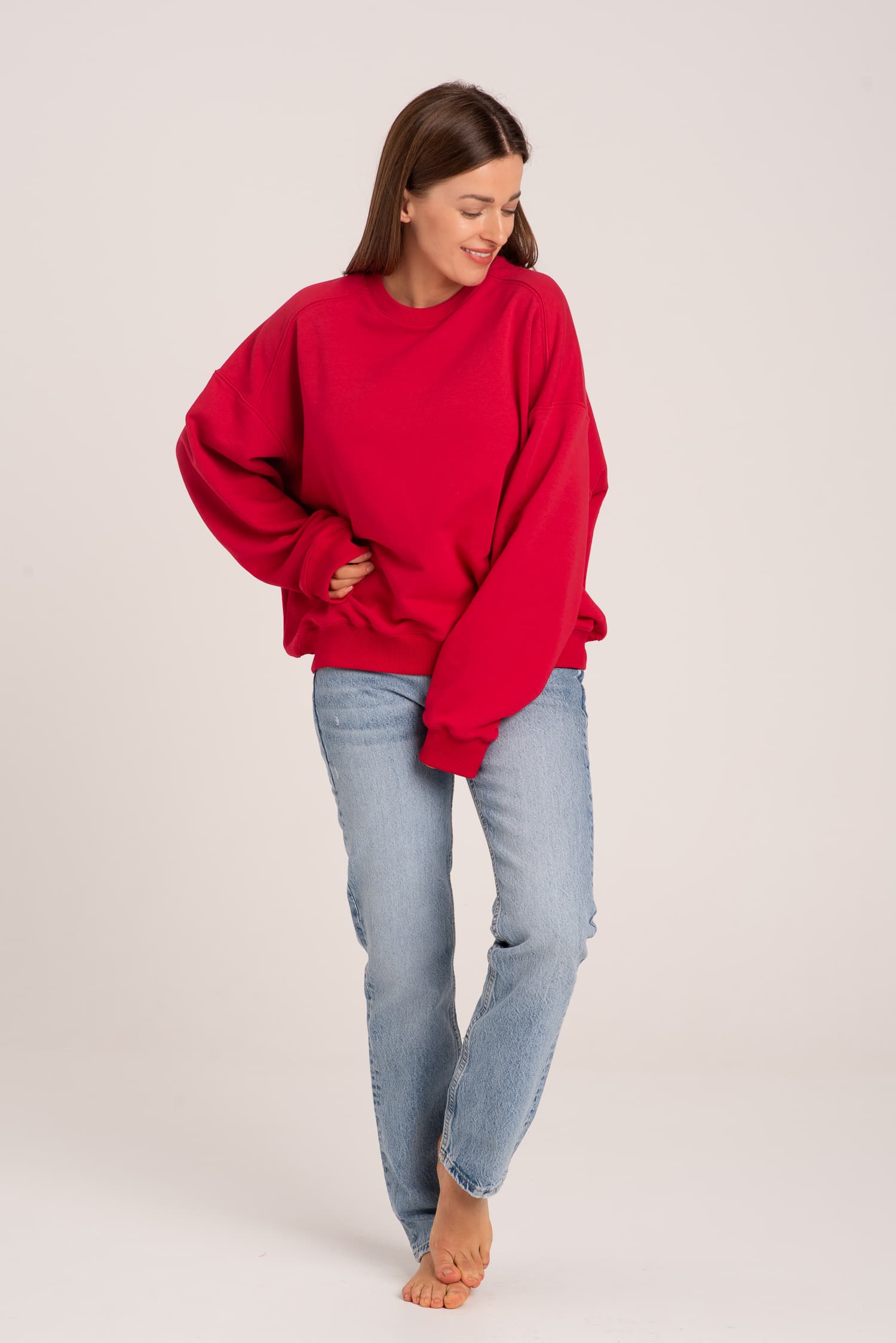 Czerwona bluza dresowa Nora - widok 2