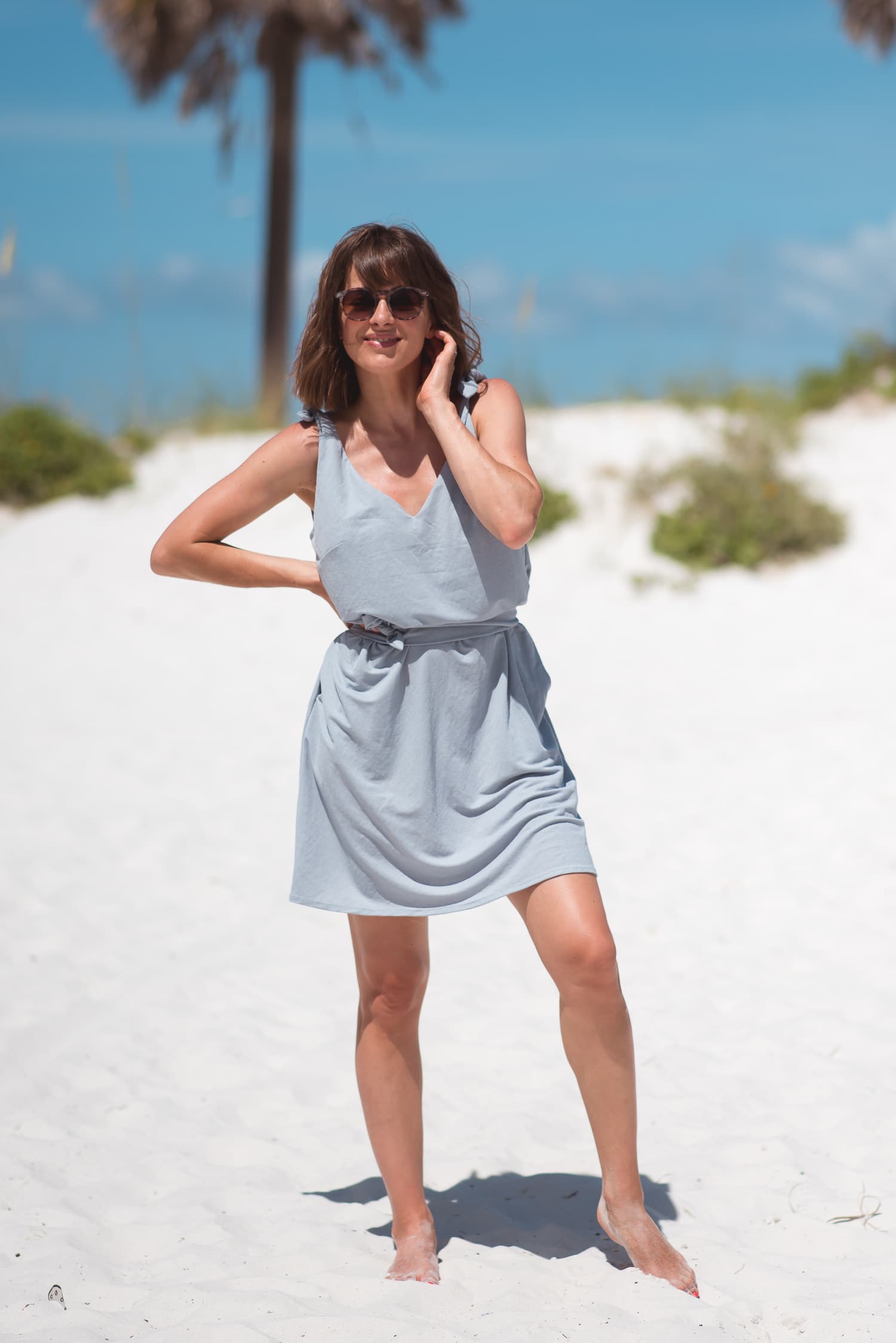 Letnia sukienka SAMAR – szara - widok 2