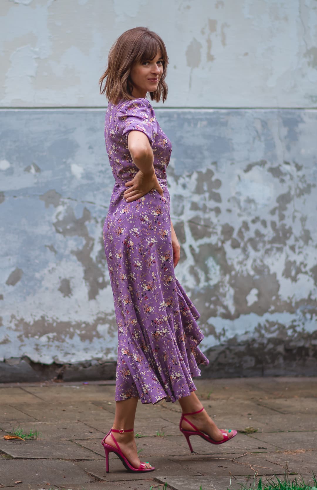 Sukienka kopertowa Kamili - fioletowa - zdjęcie 6