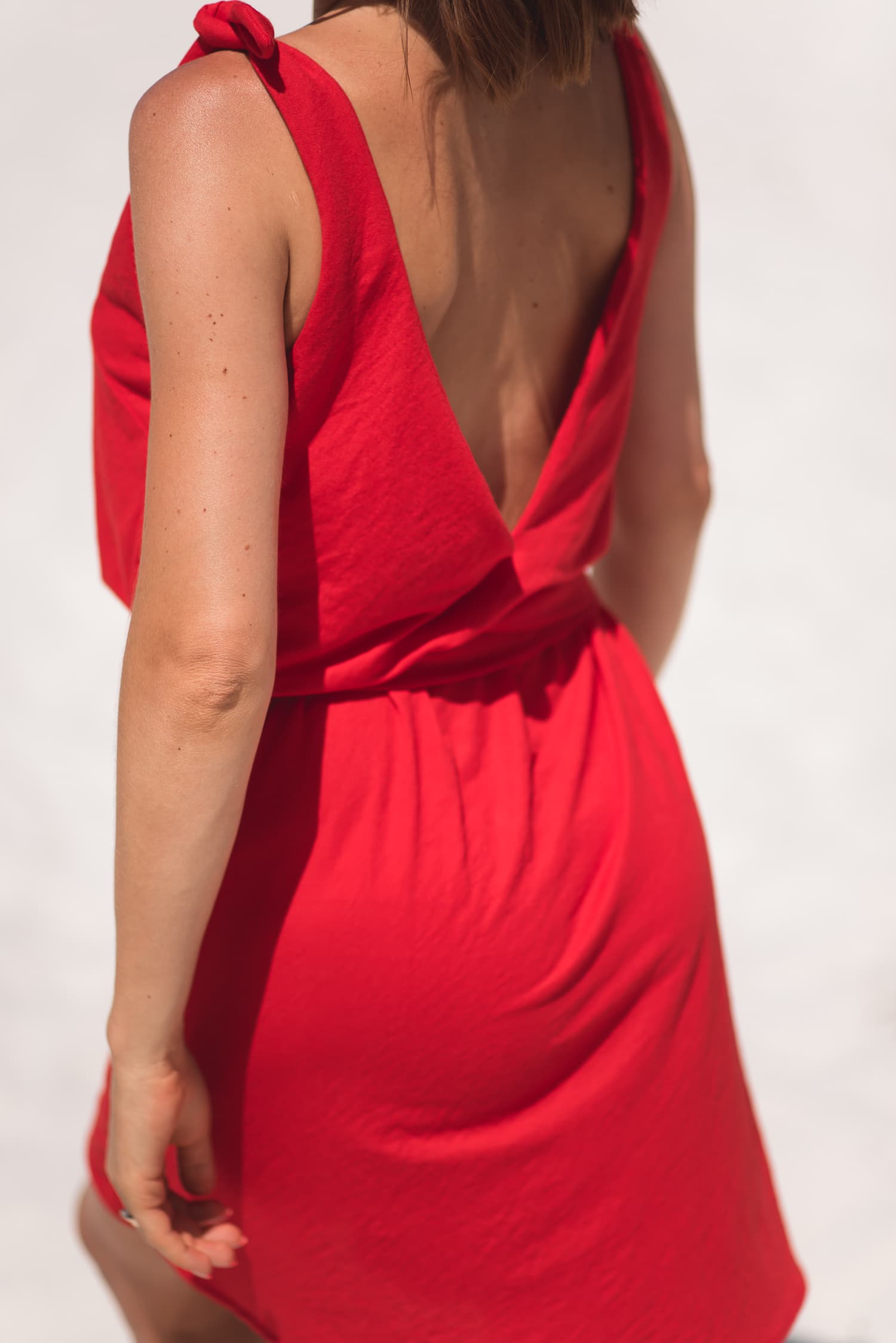 Letnia sukienka SAMAR – czerwona - zdjęcie 3