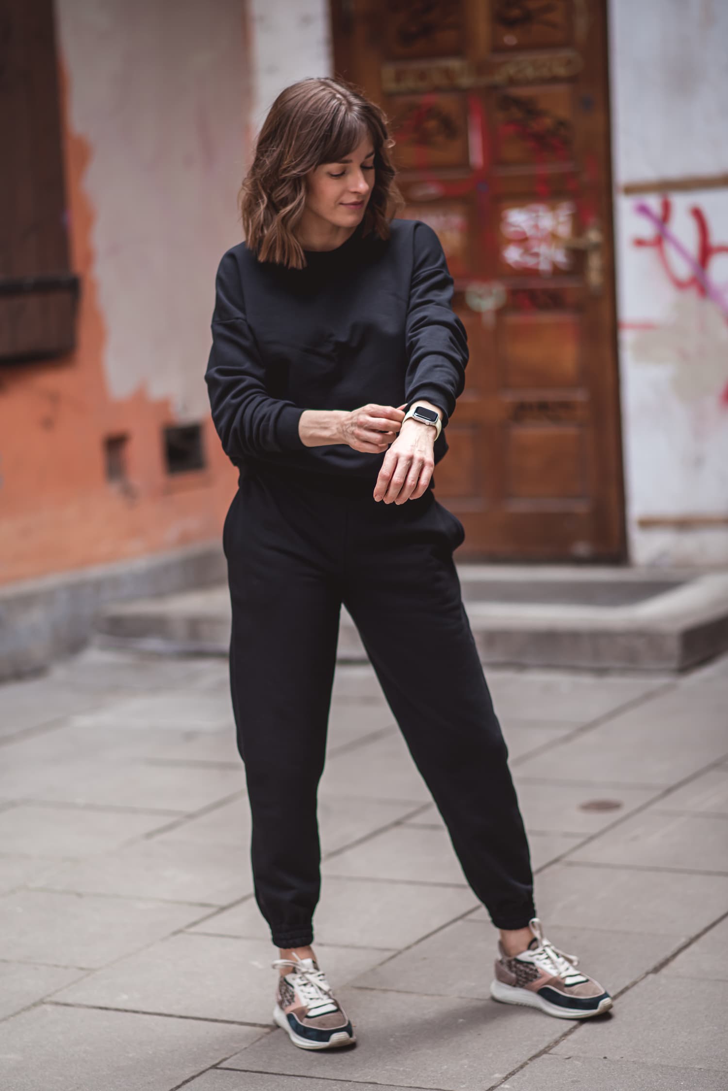 Dresy damskie: bluza + spodnie - czarne