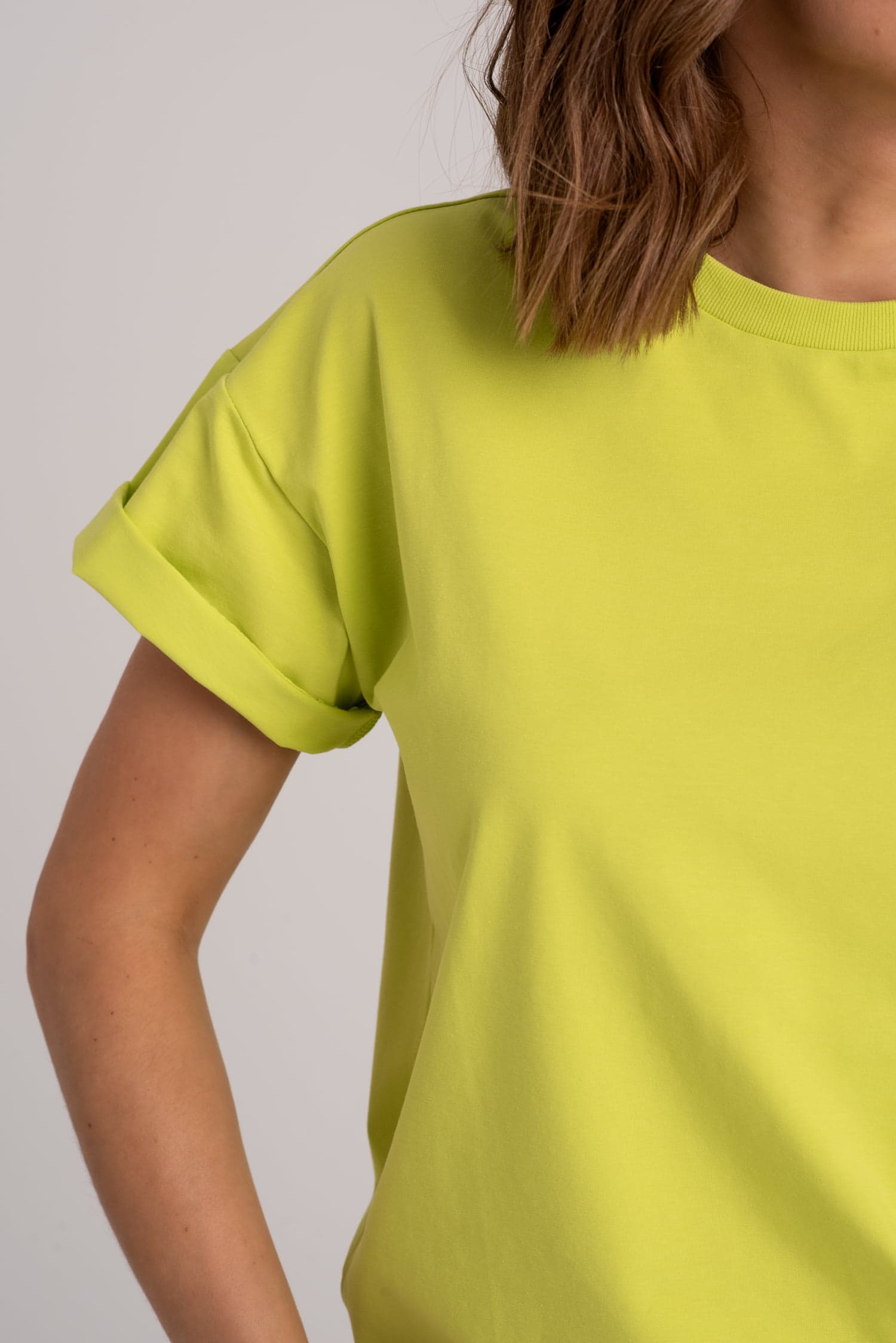 T-shirt klasyczny BASIC – limonka - zdjęcie 4