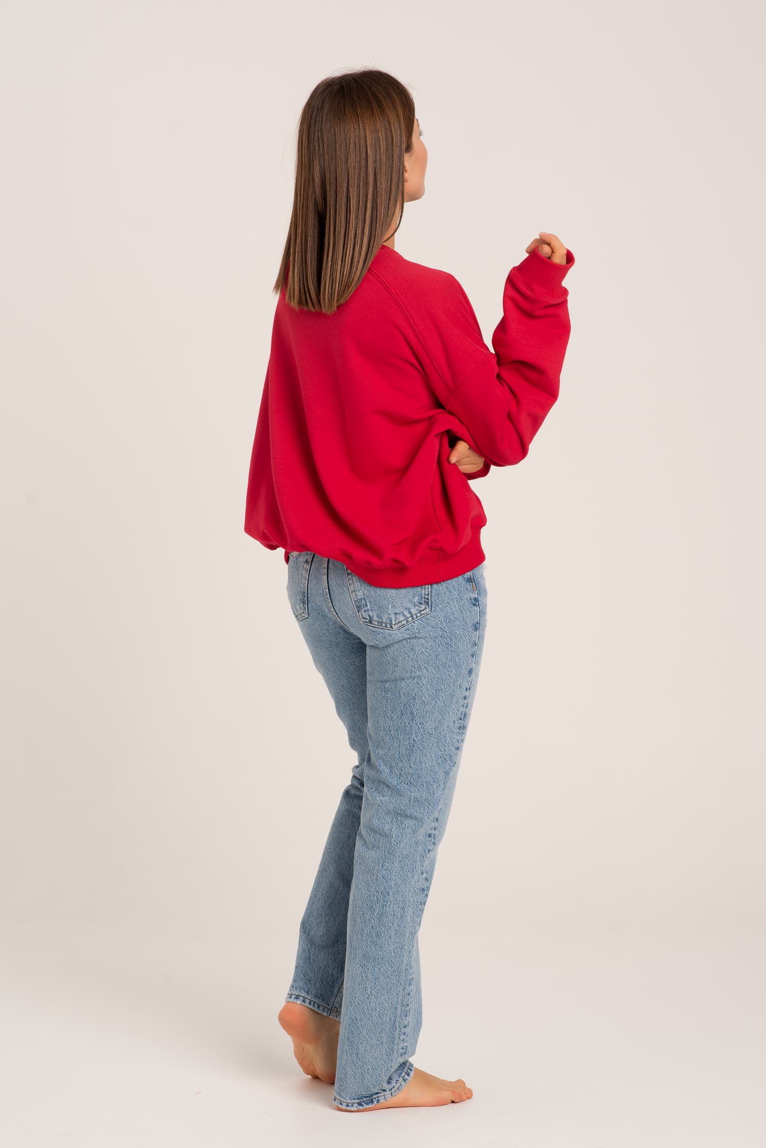 Czerwona bluza dresowa Nora - zdjęcie 3