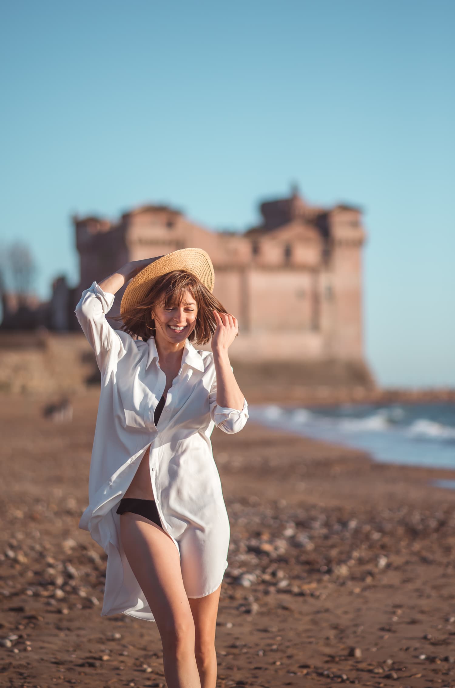 Biała damska koszula BASIC - zdjęcie 6