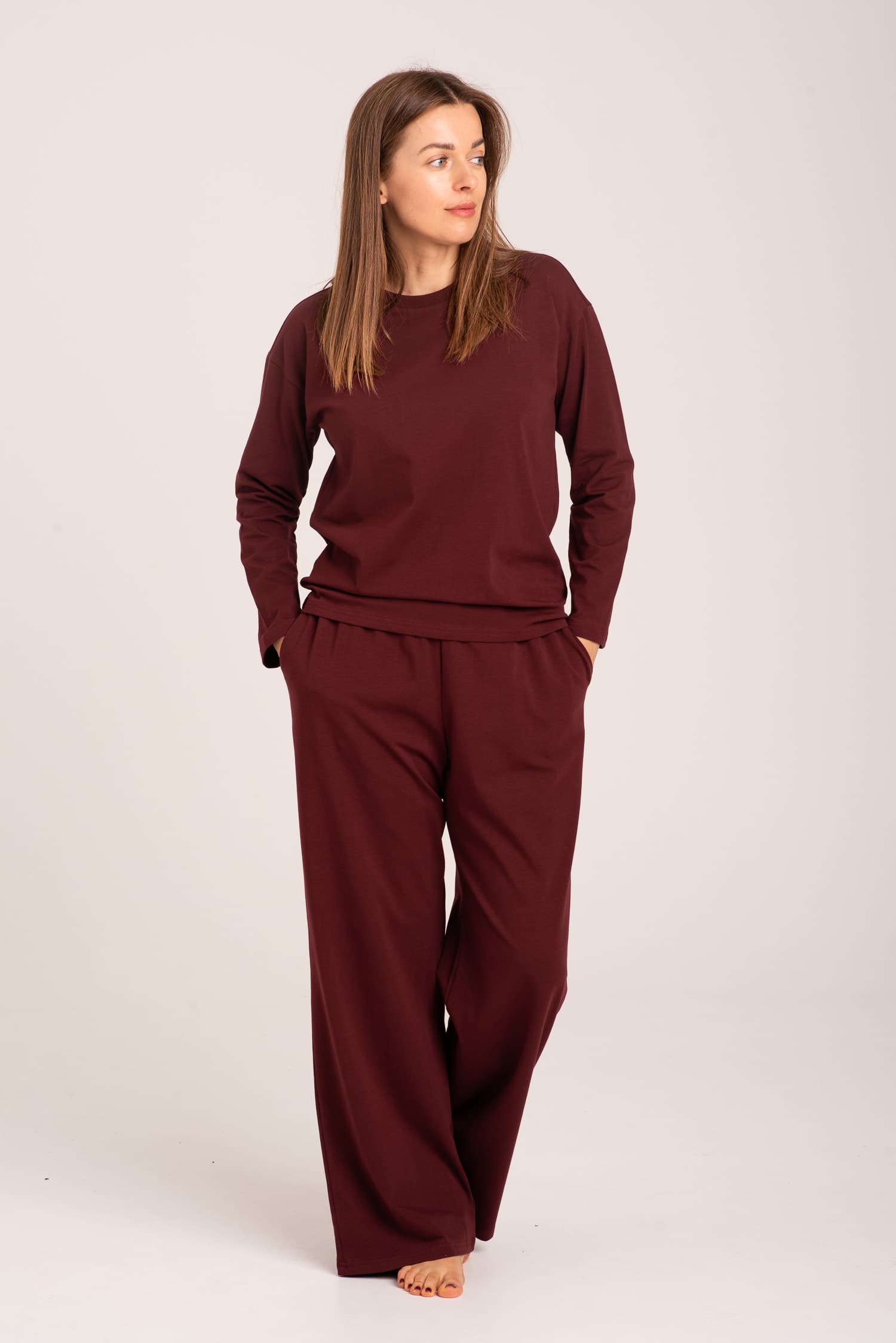 Bordowa piżama damska Night Night