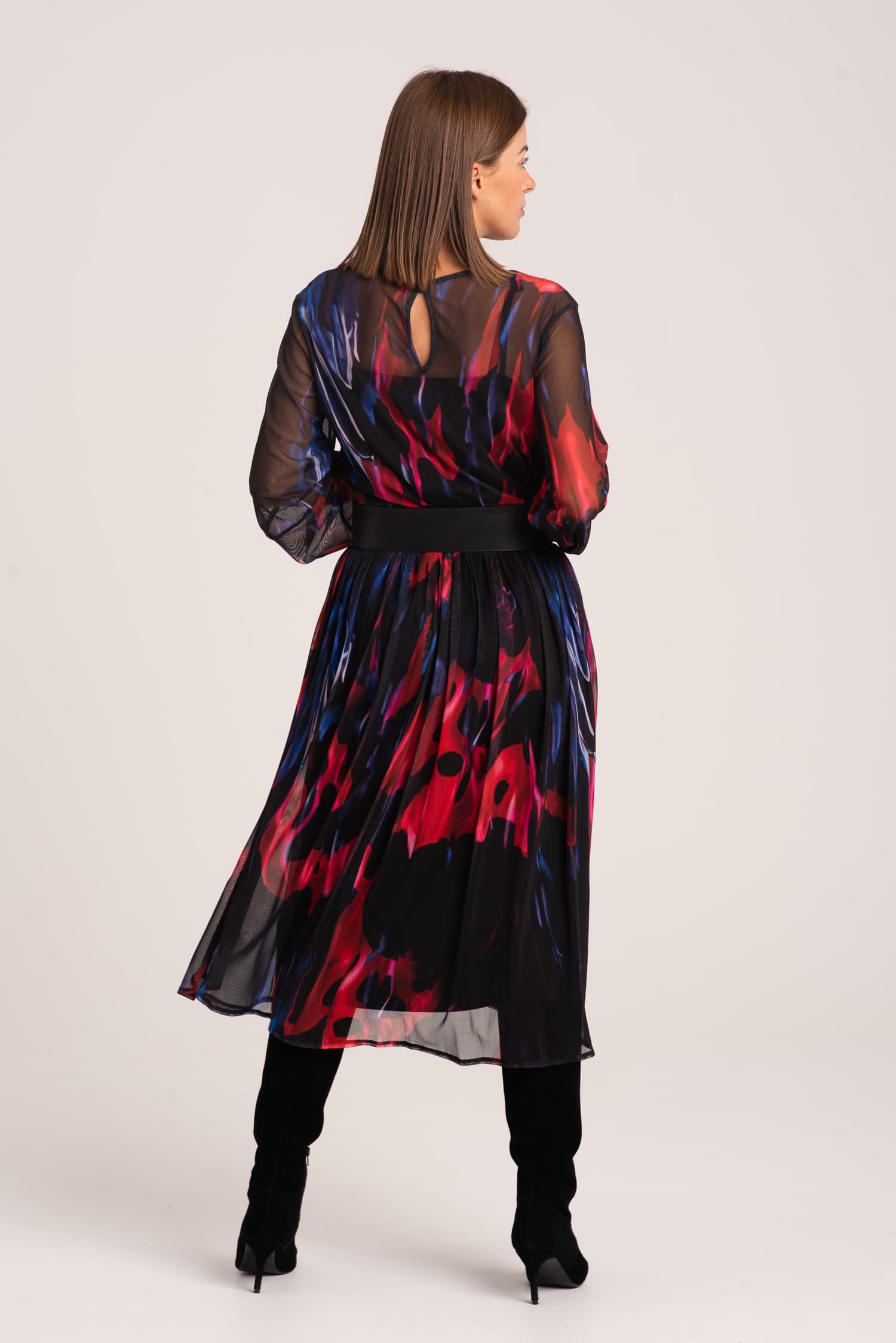 Długa sukienka z meshowej dzianiny Vero - zdjęcie 7