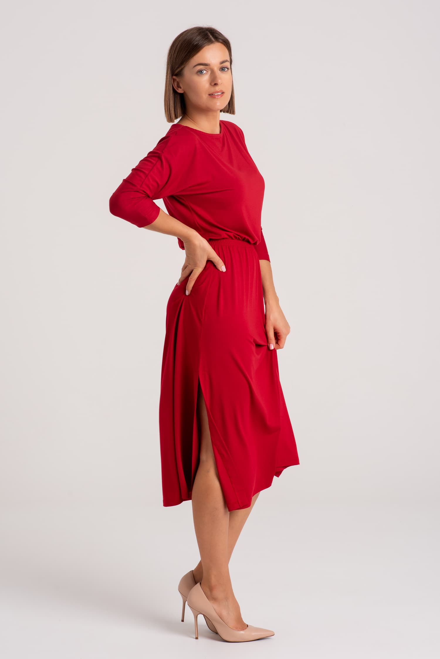 Czerwona sukienka z modalu Hot As Hell - zdjęcie 5