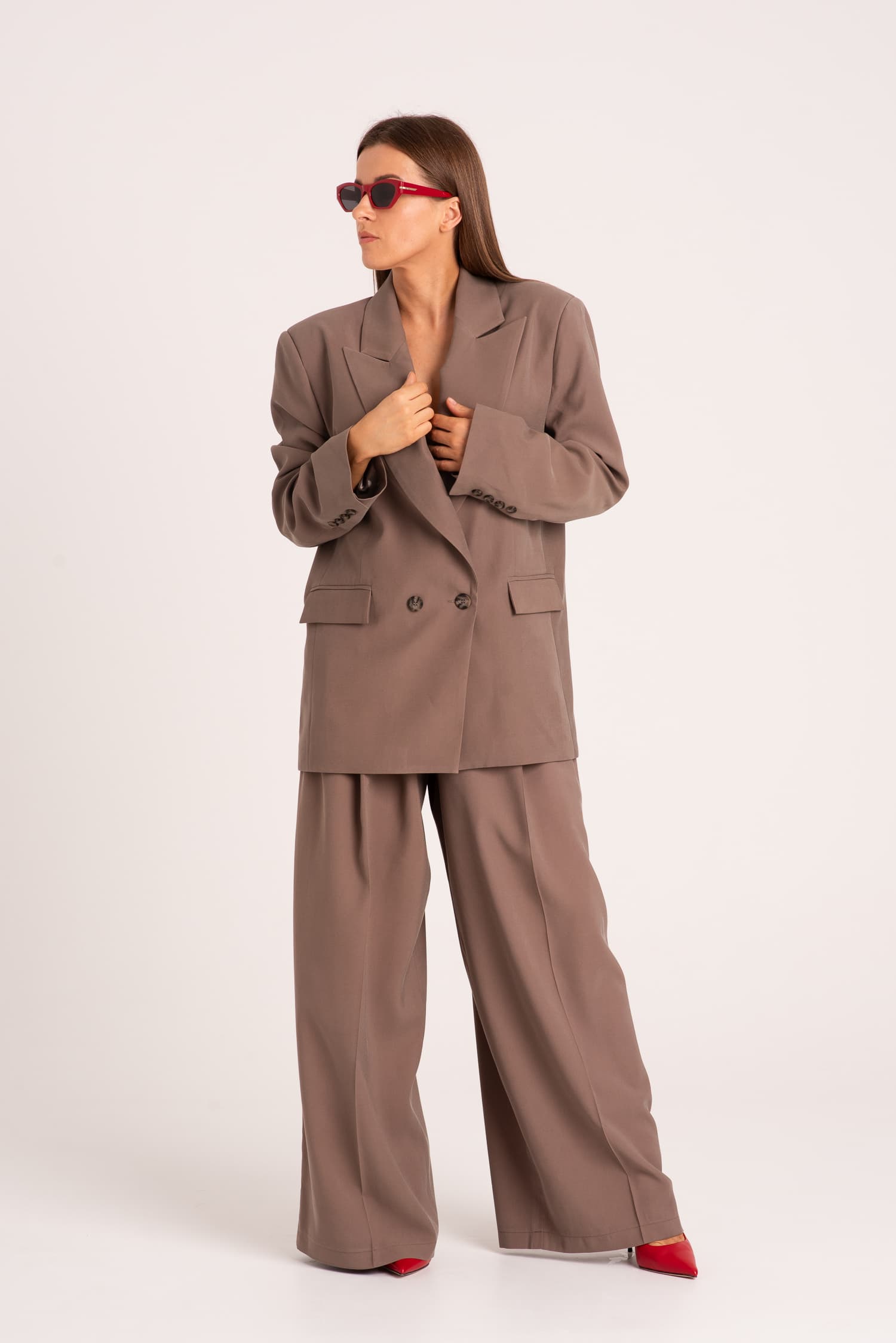 Brązowa marynarka damska oversize Pearl - widok 2