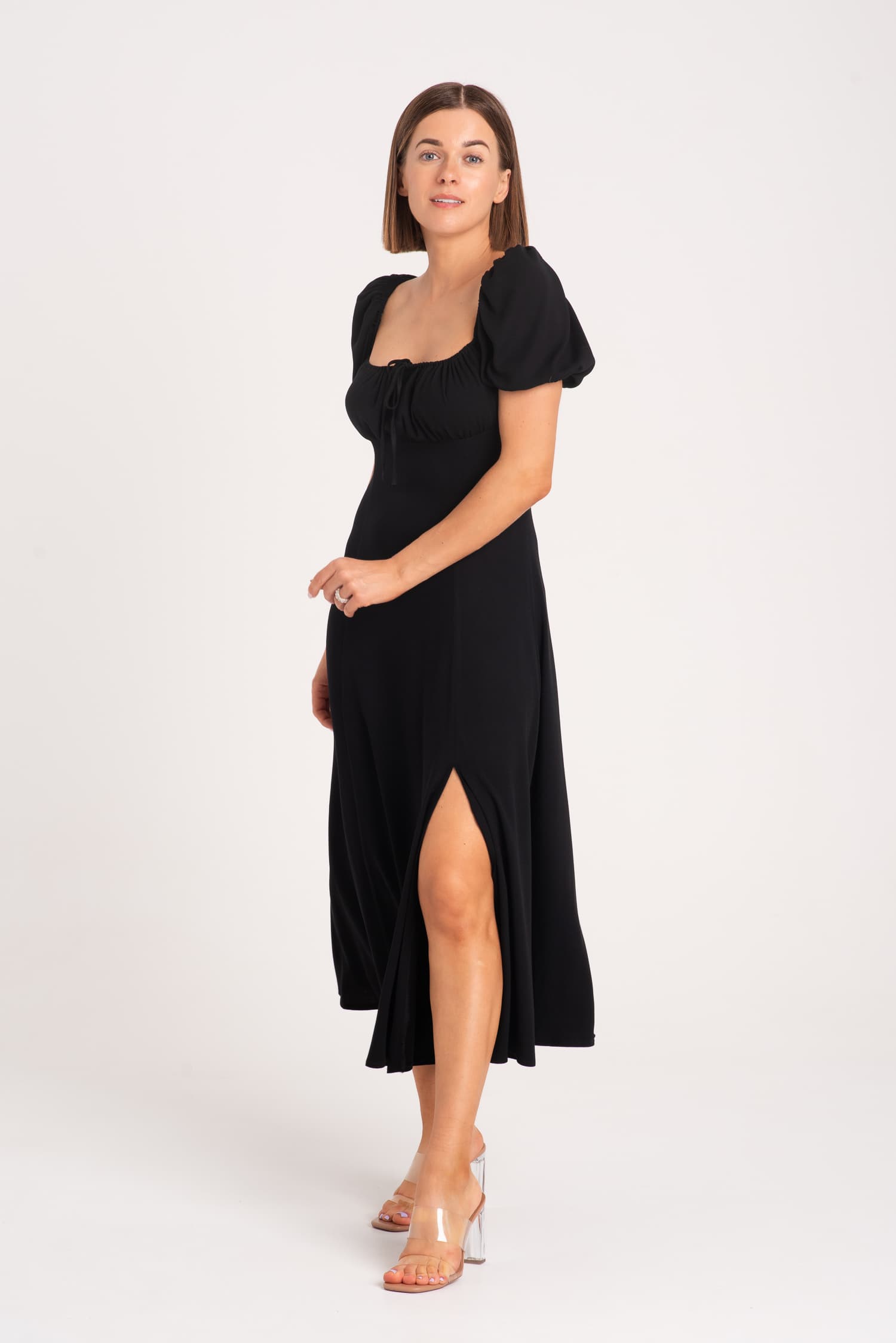 Czarna sukienka letnia Paris - zdjęcie 3