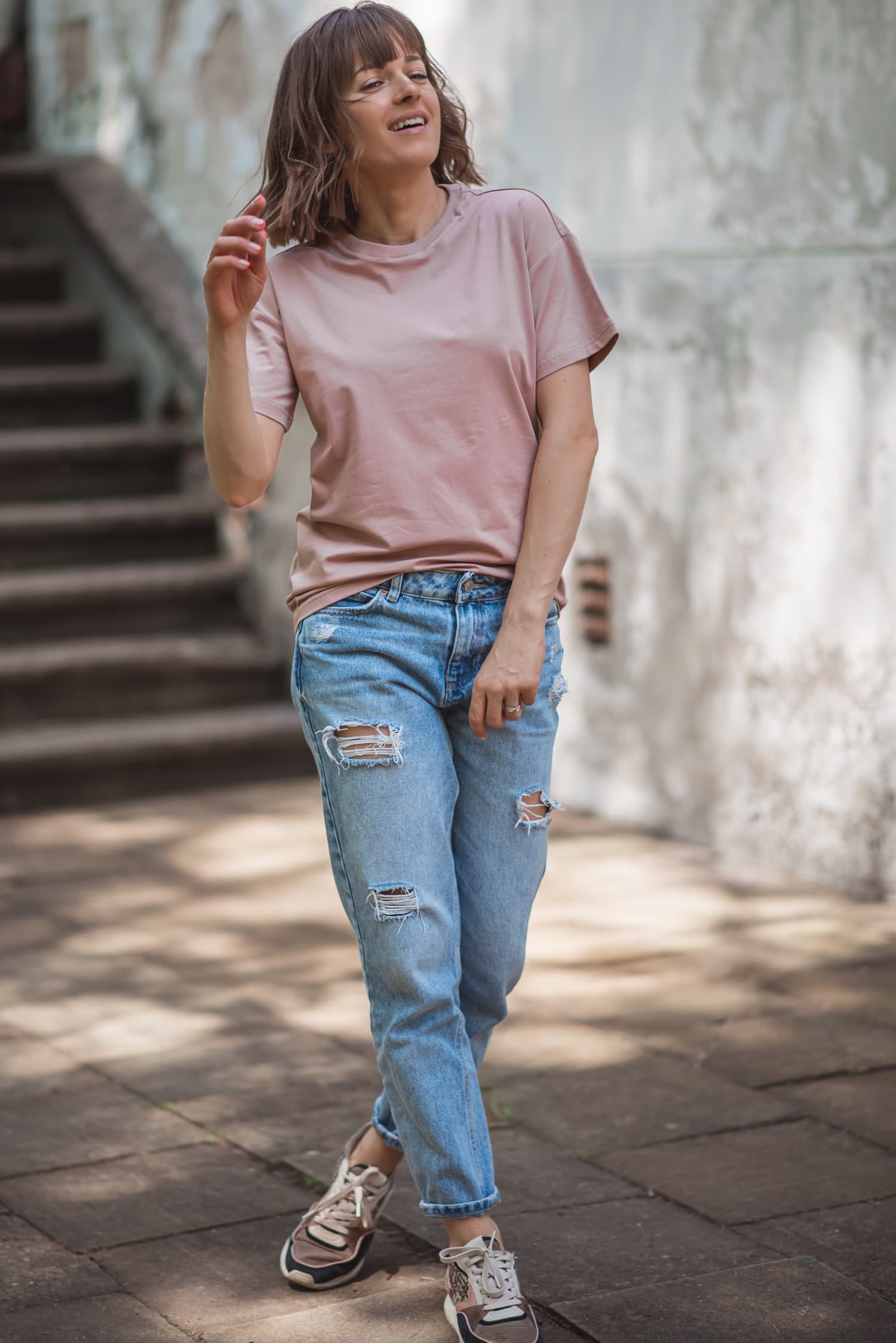 T-shirt klasyczny BASIC – Róż - widok 2