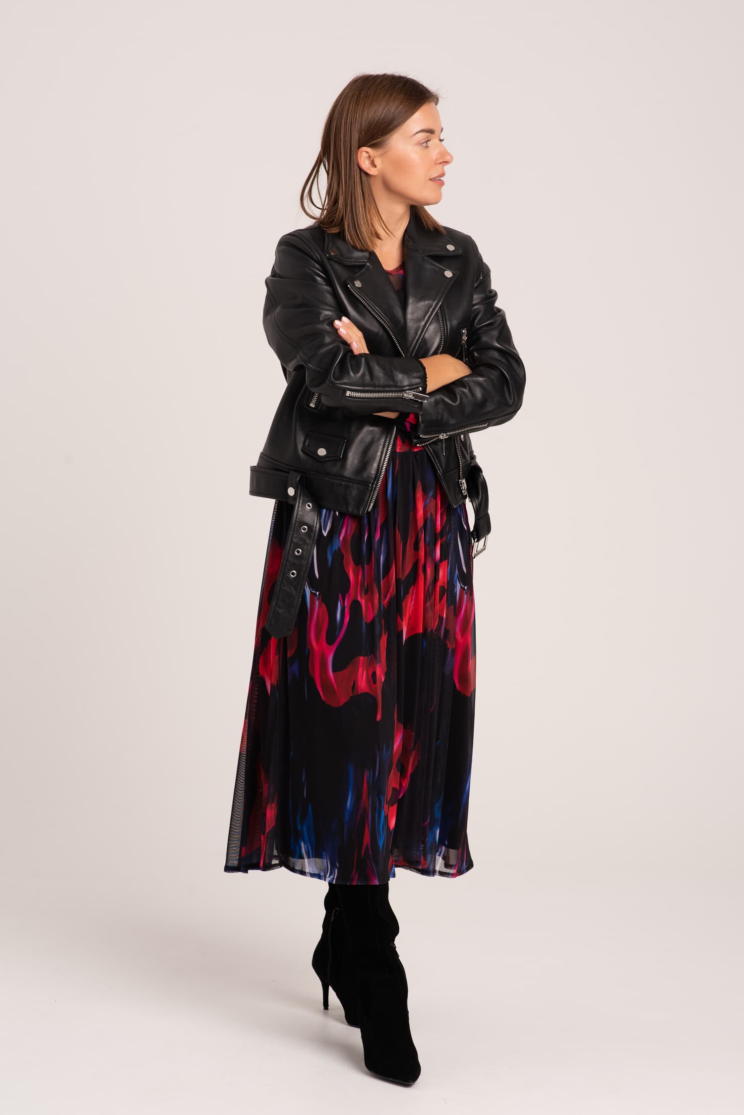 Długa sukienka z meshowej dzianiny Vero - zdjęcie 8