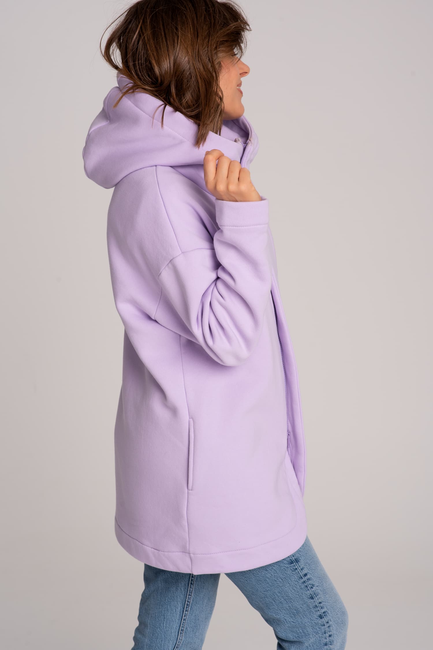 Fioletowa zasuwana bluza damska NA OKRĄGŁO - zdjęcie 4