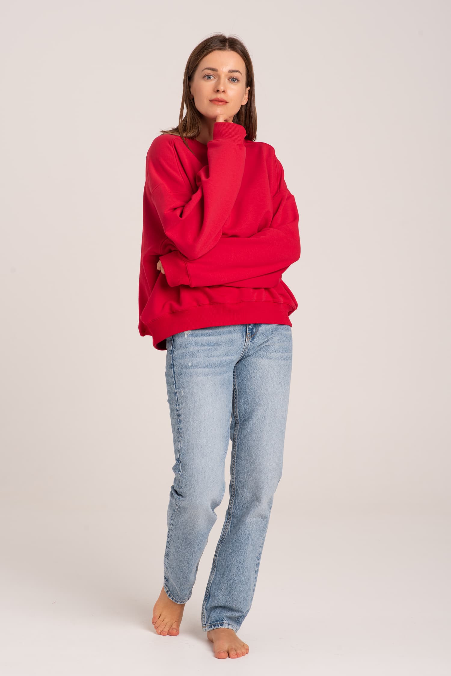 Czerwona bluza dresowa Nora - zdjęcie 7