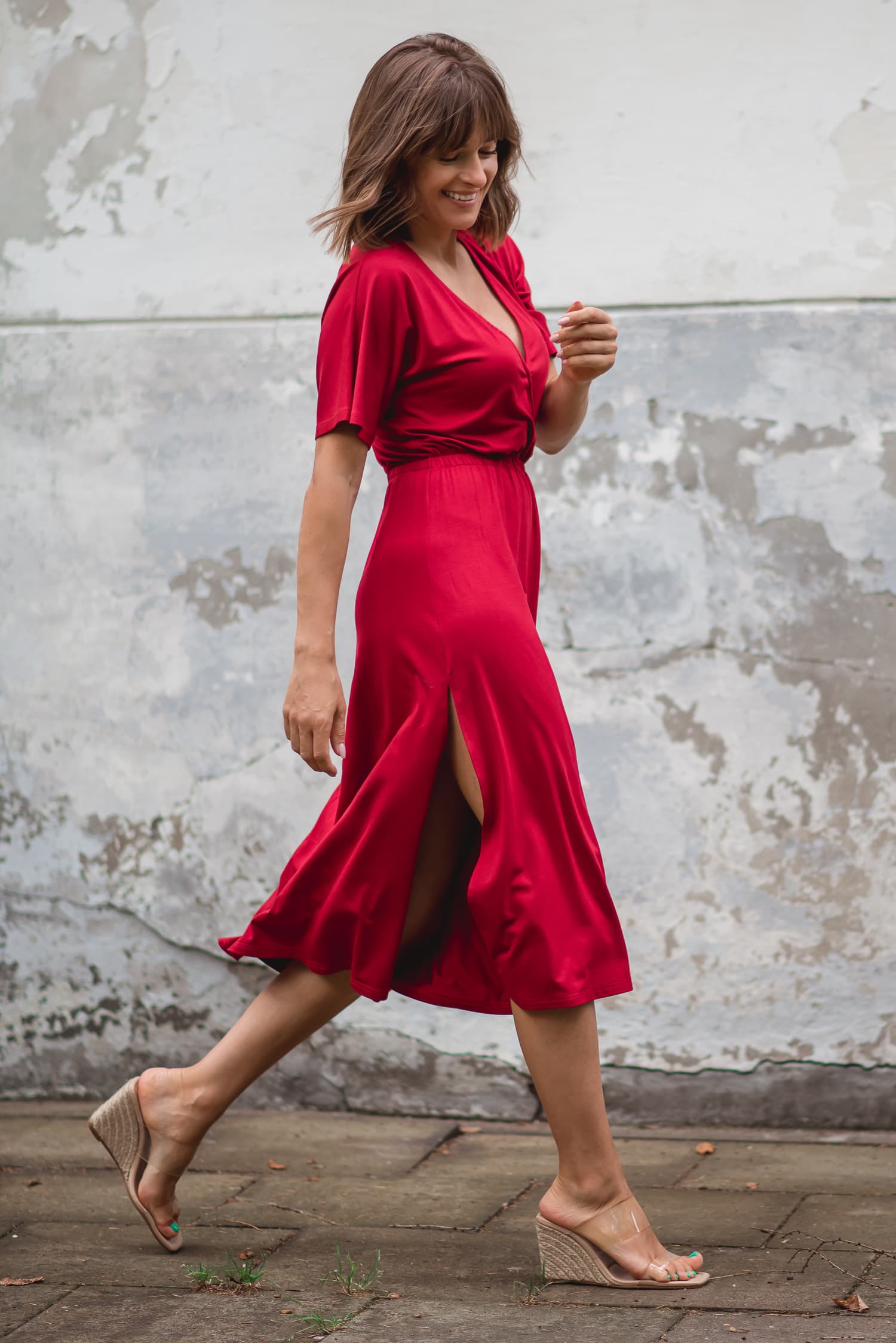 Sukienka Rosa - czerwona - zdjęcie 3