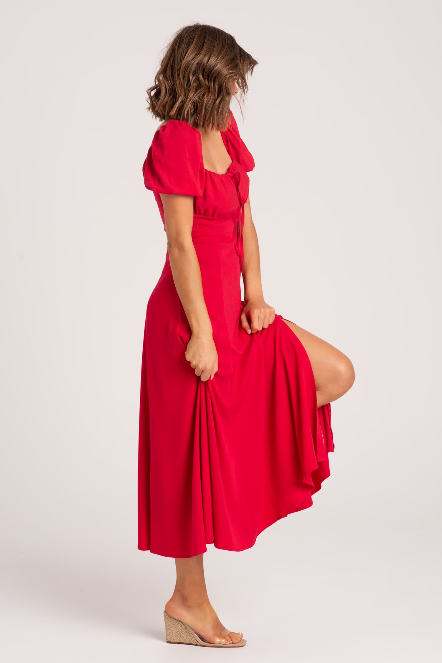 Czerwona sukienka letnia Paris - widok 2