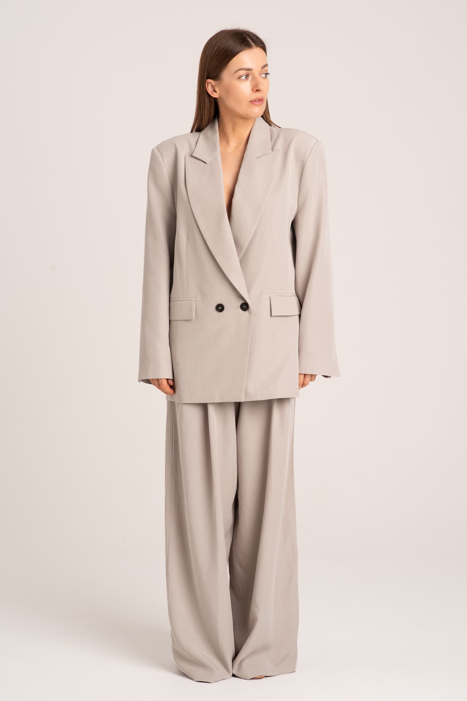 Jasne spodnie garniturowe Pearl - zdjęcie 5