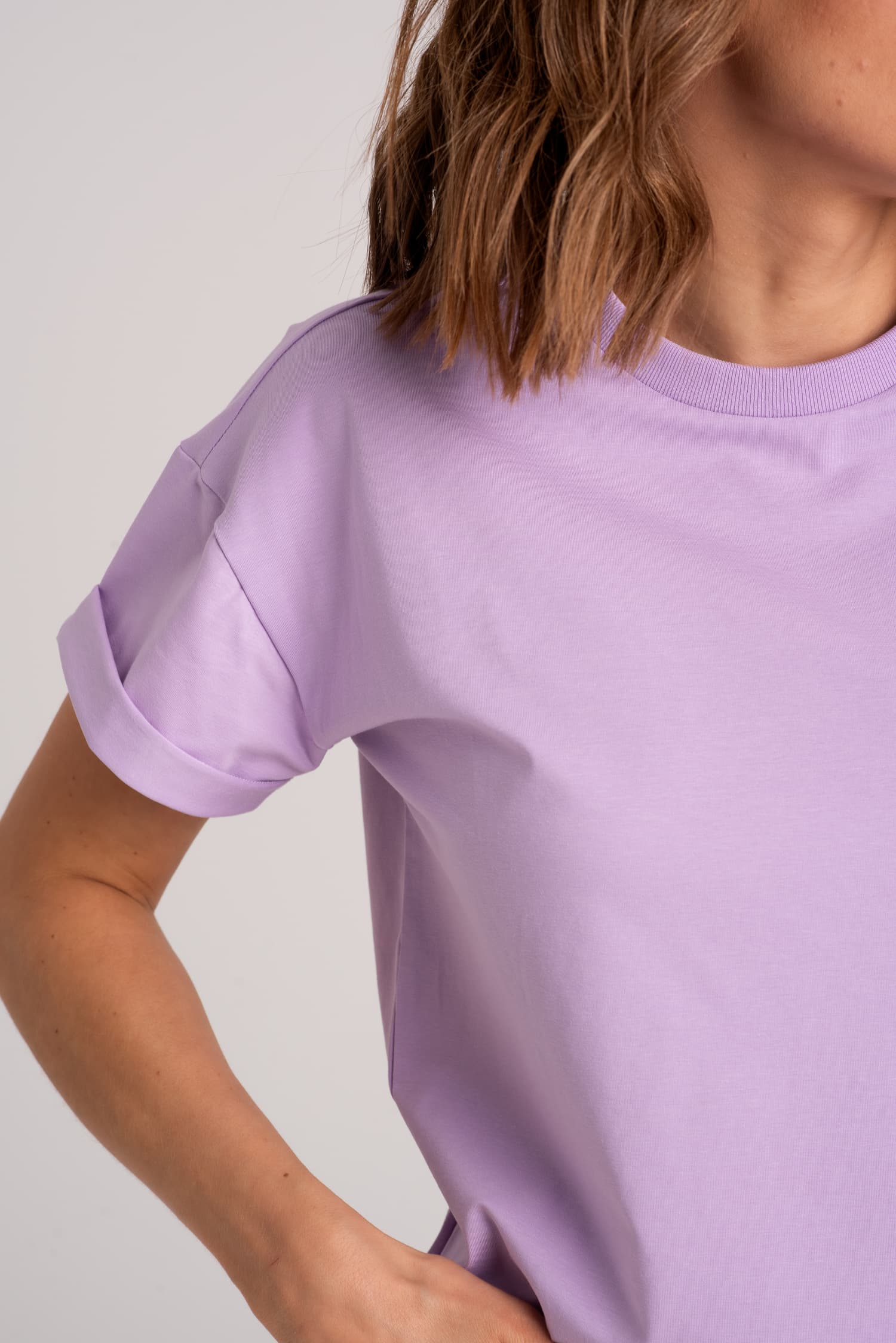 T-shirt klasyczny BASIC – fioletowy - zdjęcie 4