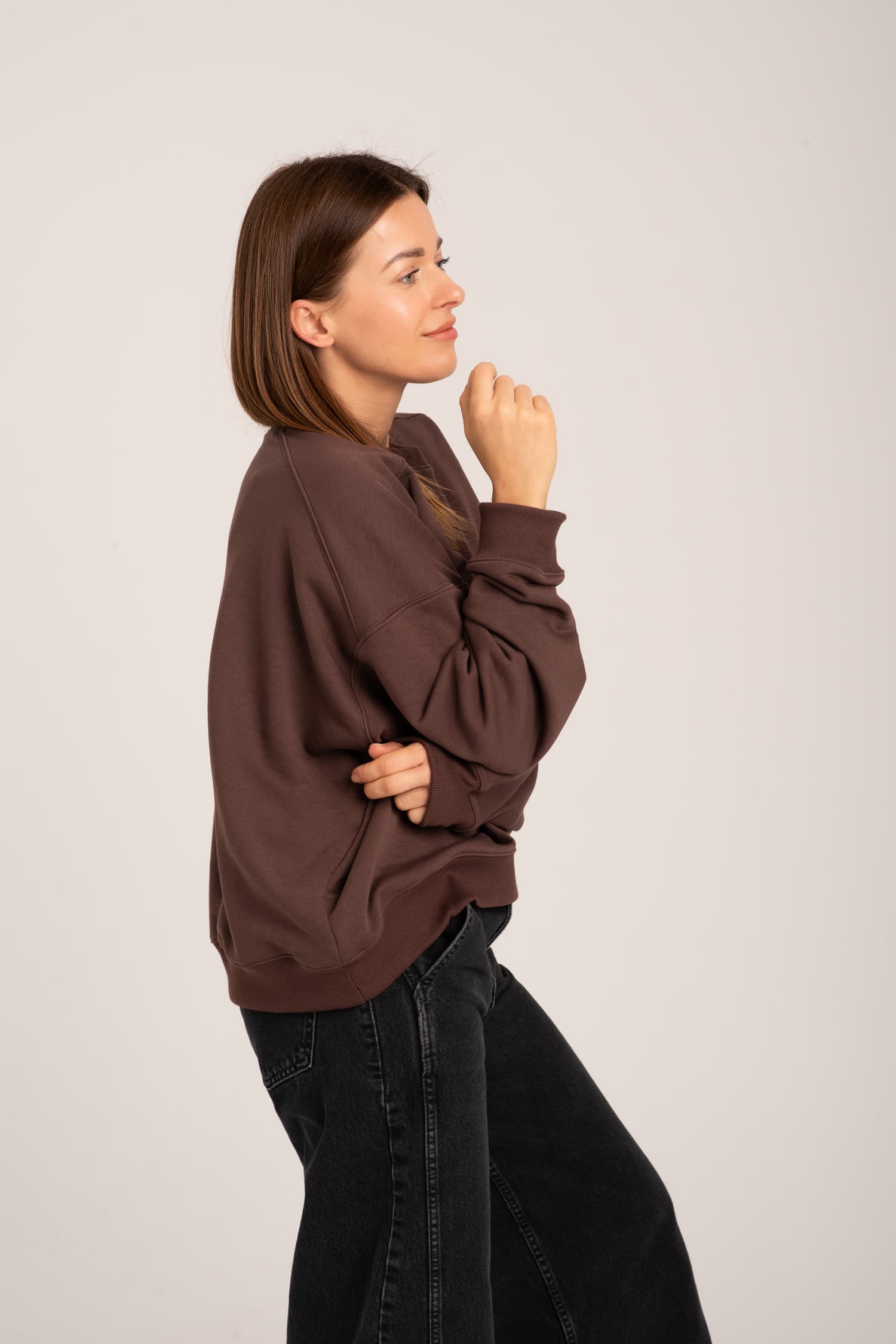 Czekoladowa bluza dresowa Nora - widok 2