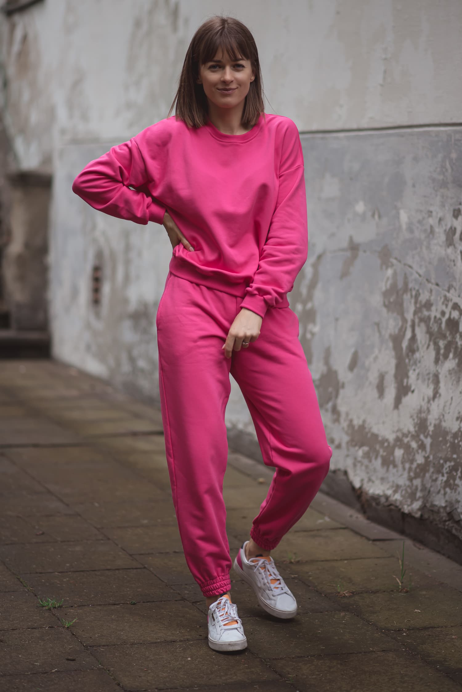 Dresy damskie: bluza + spodnie – fuksja