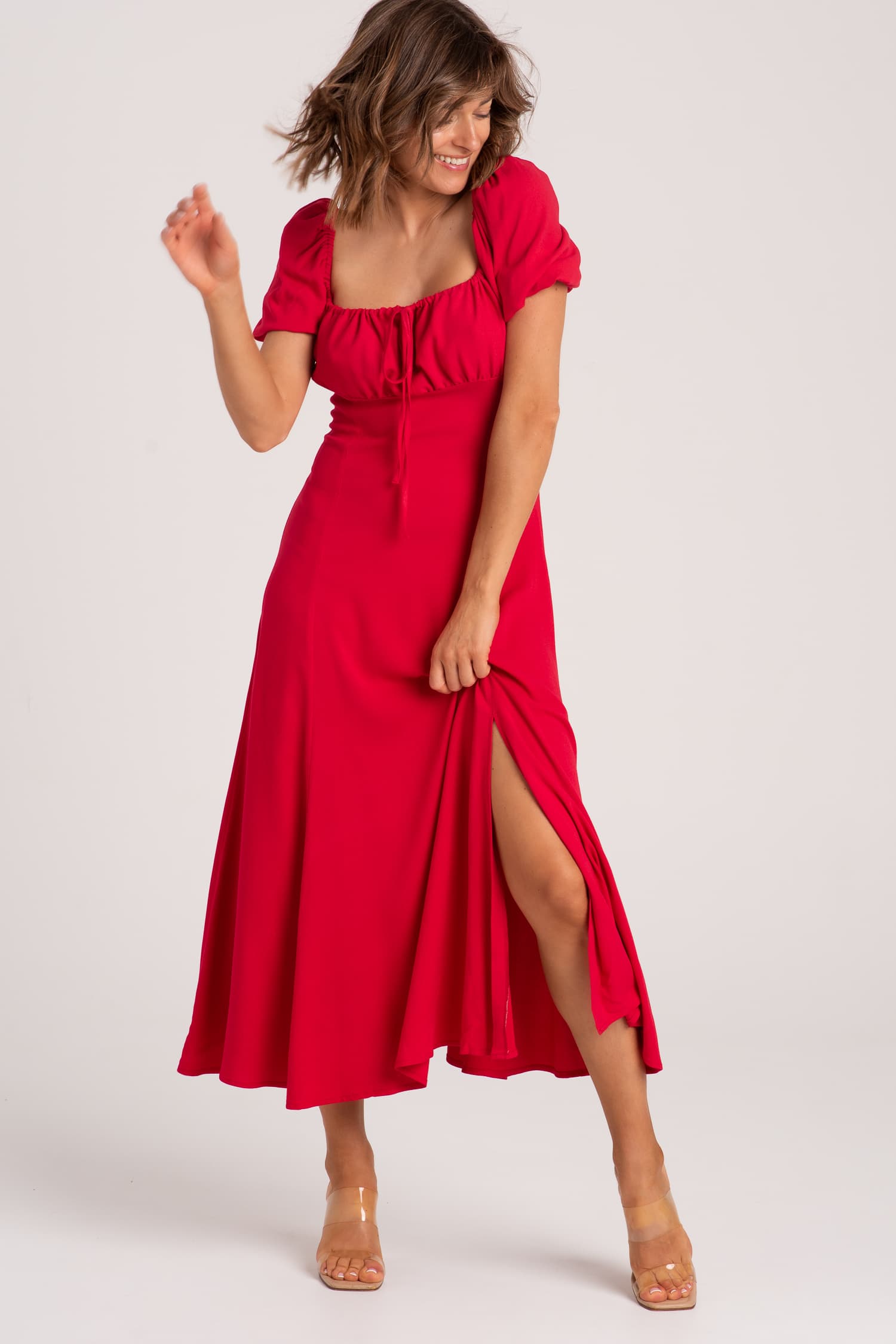 Czerwona sukienka letnia Paris