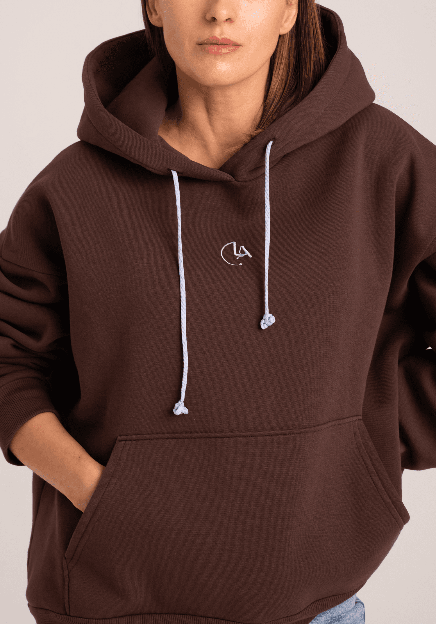 Brązowa bluza dresowa z kapturem LOU