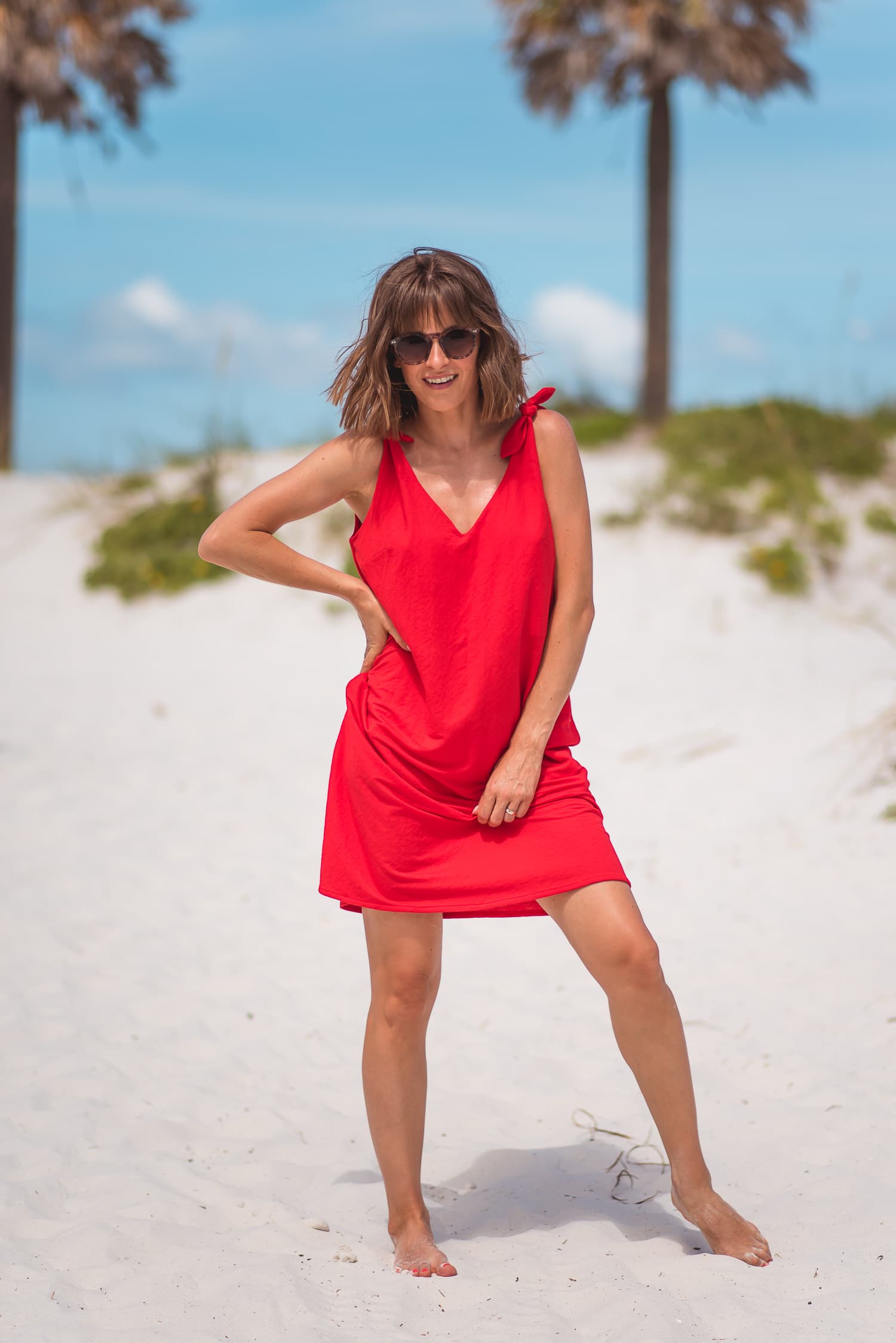 Letnia sukienka SAMAR – czerwona - zdjęcie 5