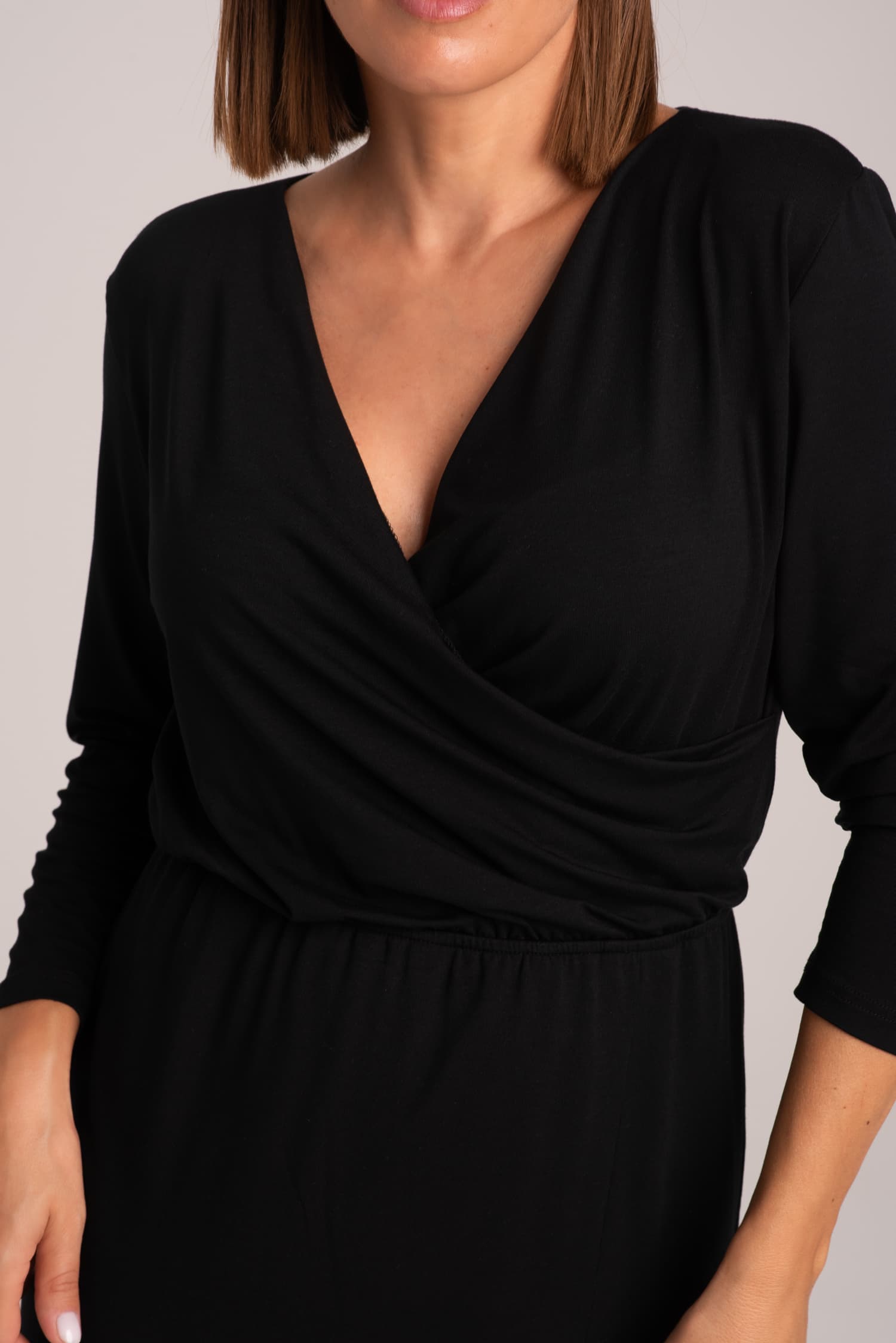 Czarna sukienka z koronką Charlie - widok 2