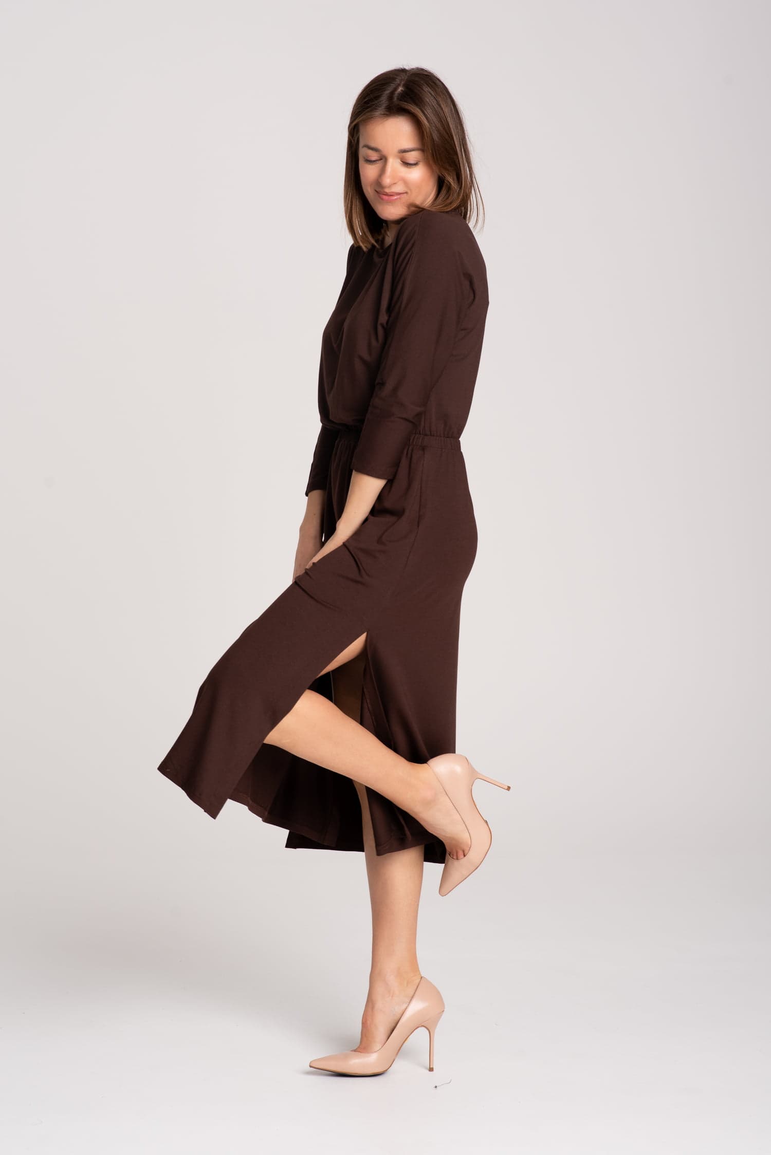 Brązowa sukienka z modalu Hot As Hell