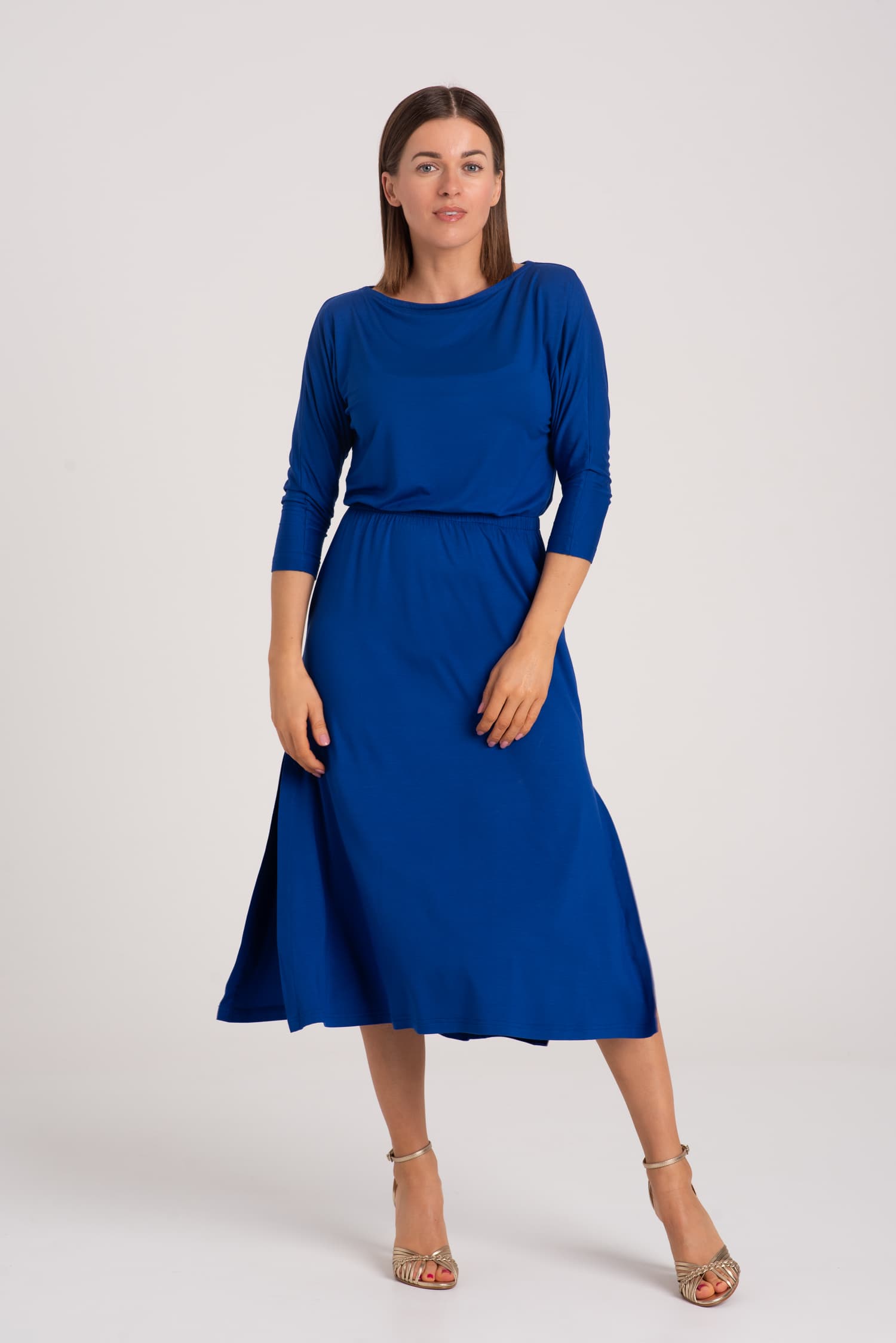 Kobaltowa sukienka z modalu Hot As Hell - widok 2