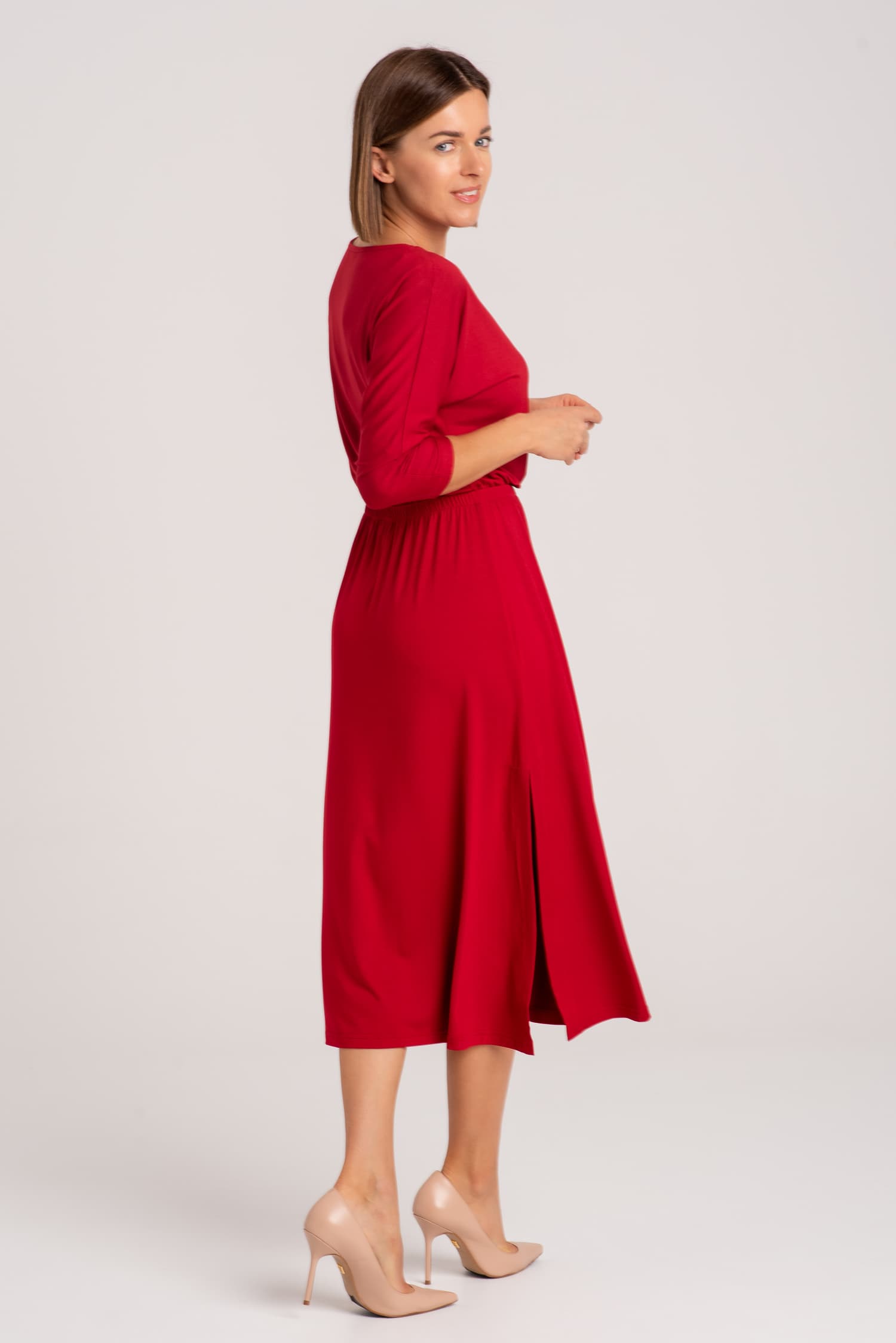 Czerwona sukienka z modalu Hot As Hell - zdjęcie 4