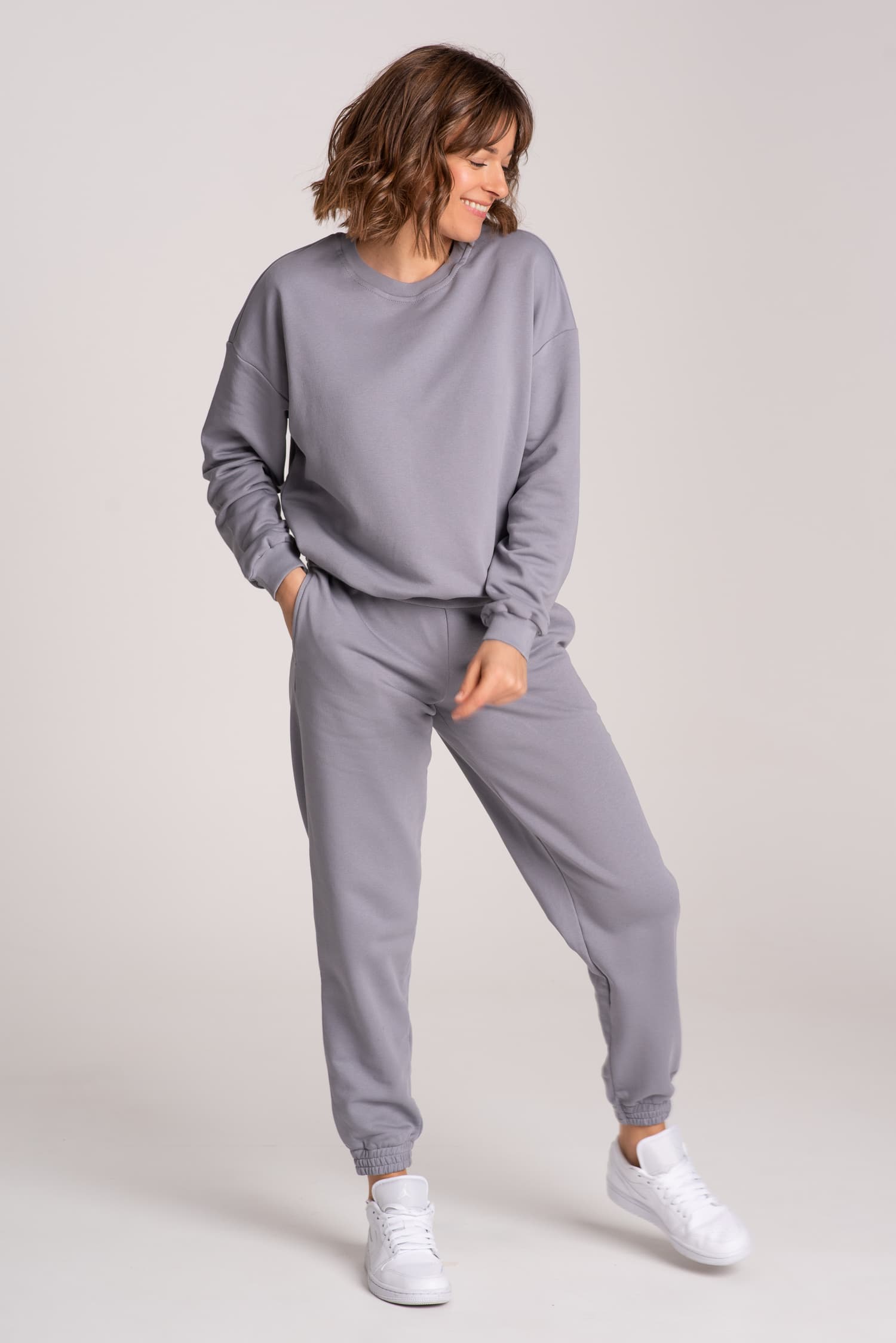 Dresy damskie: bluza + spodnie –gołębi