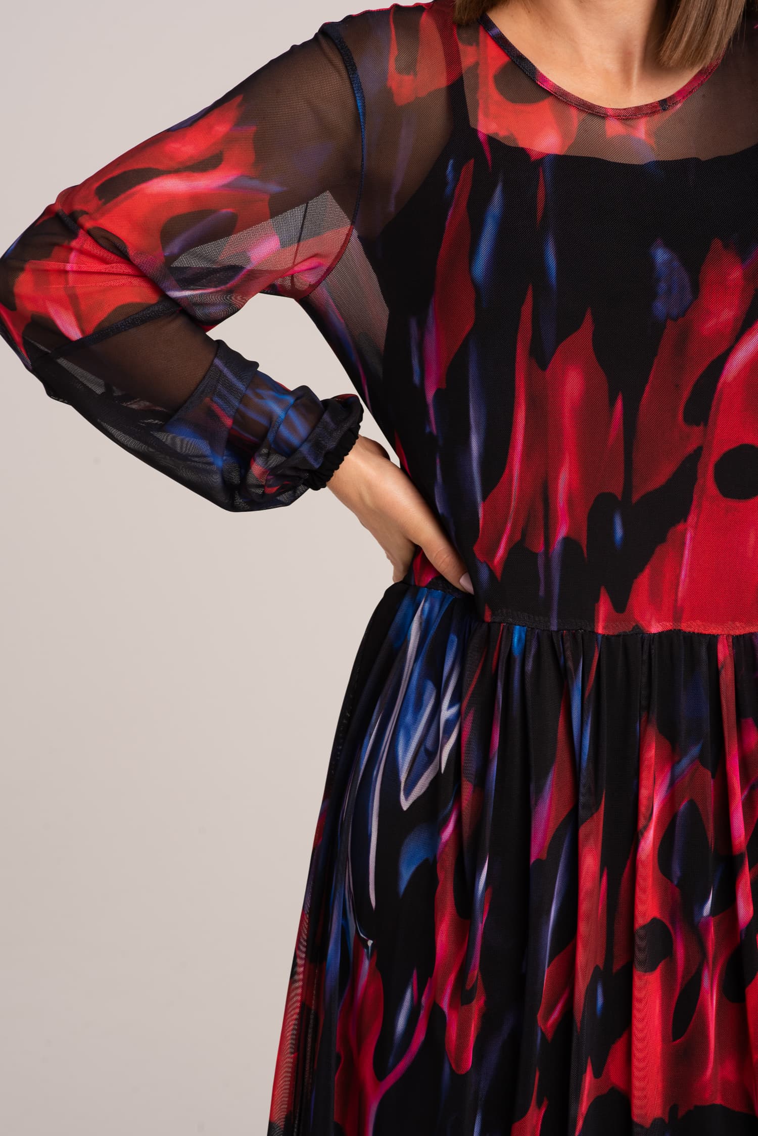 Długa sukienka z meshowej dzianiny Vero - zdjęcie 5