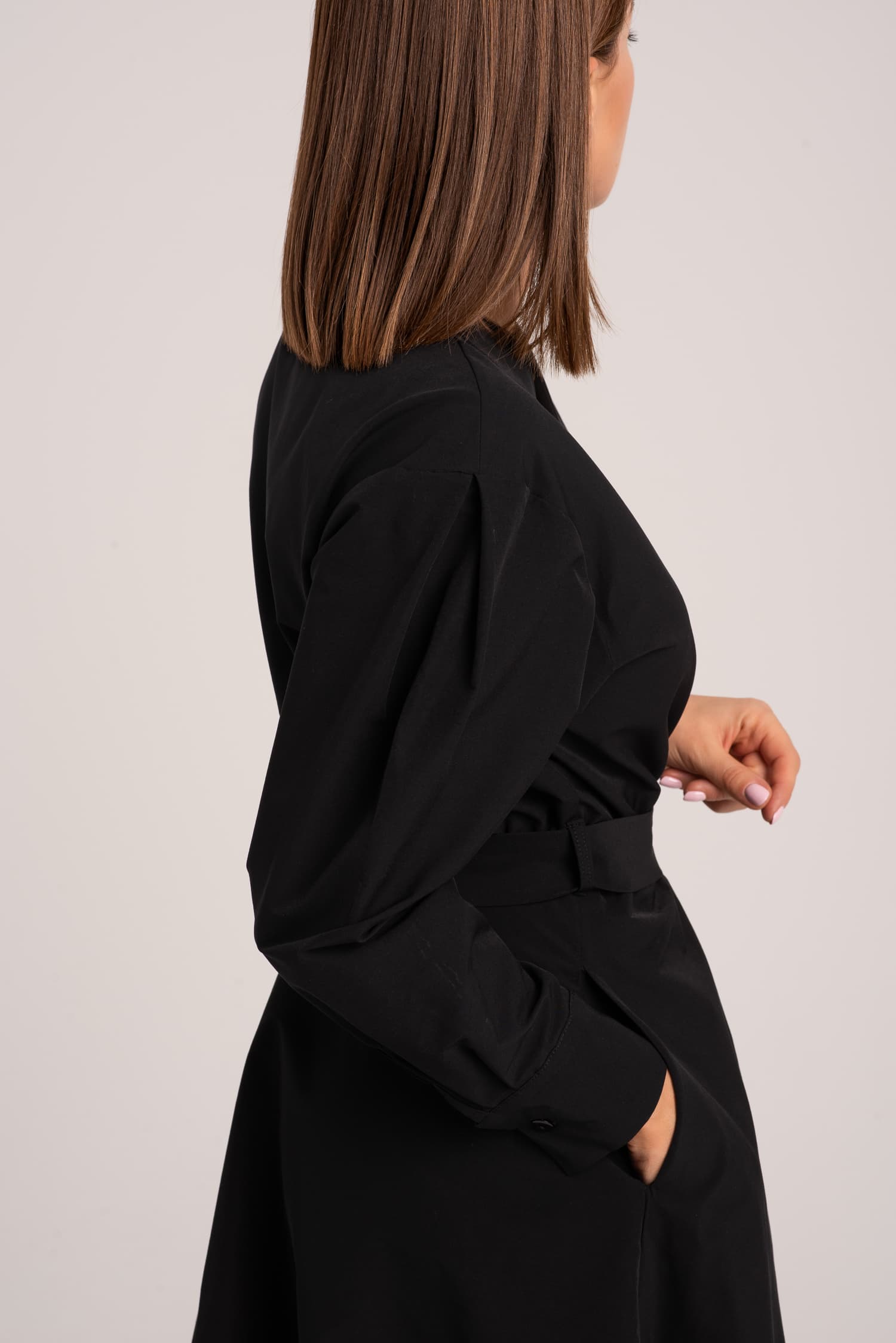 Czarna sukienka kopertowa Maria - zdjęcie 5