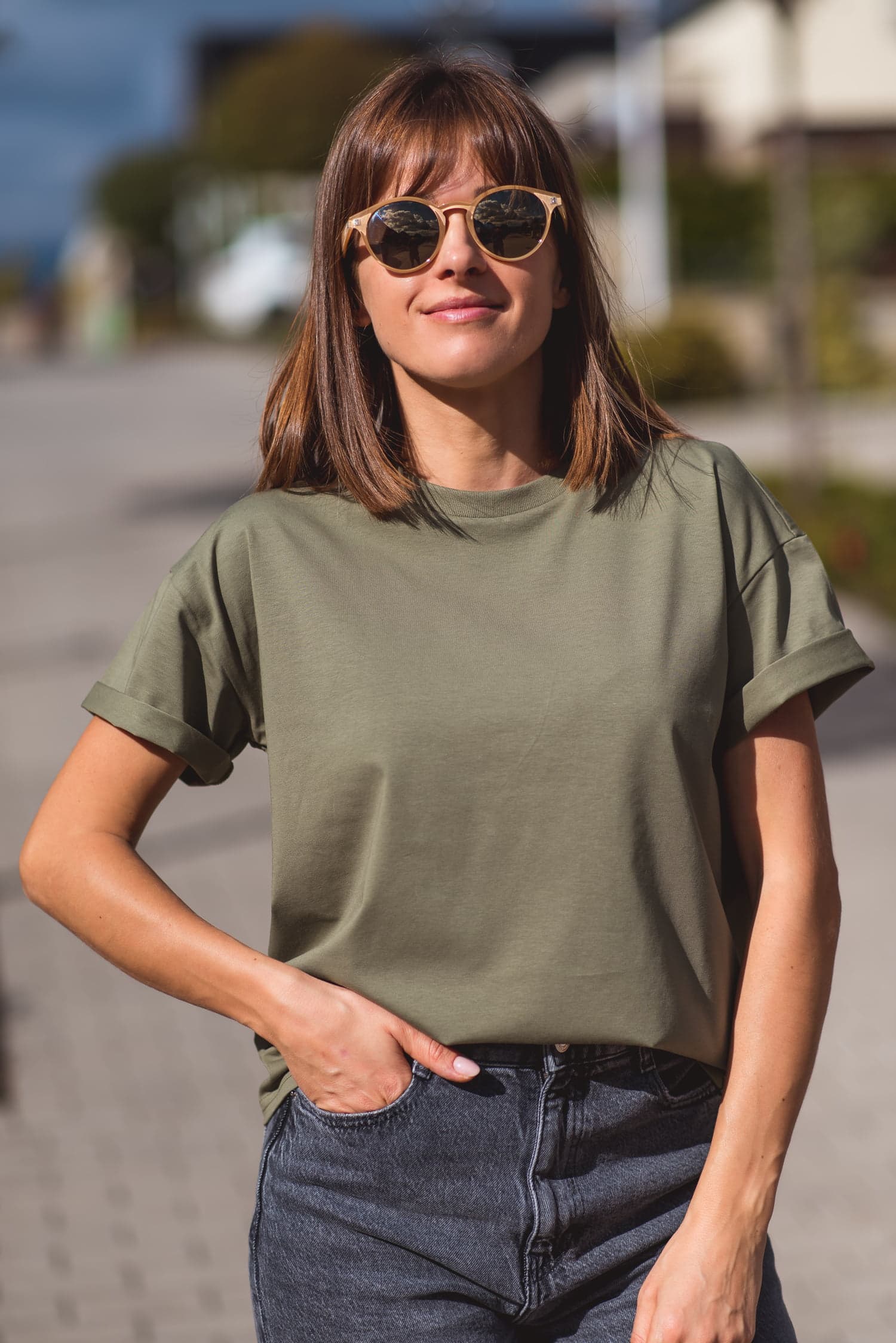 T-shirt klasyczny BASIC – khaki