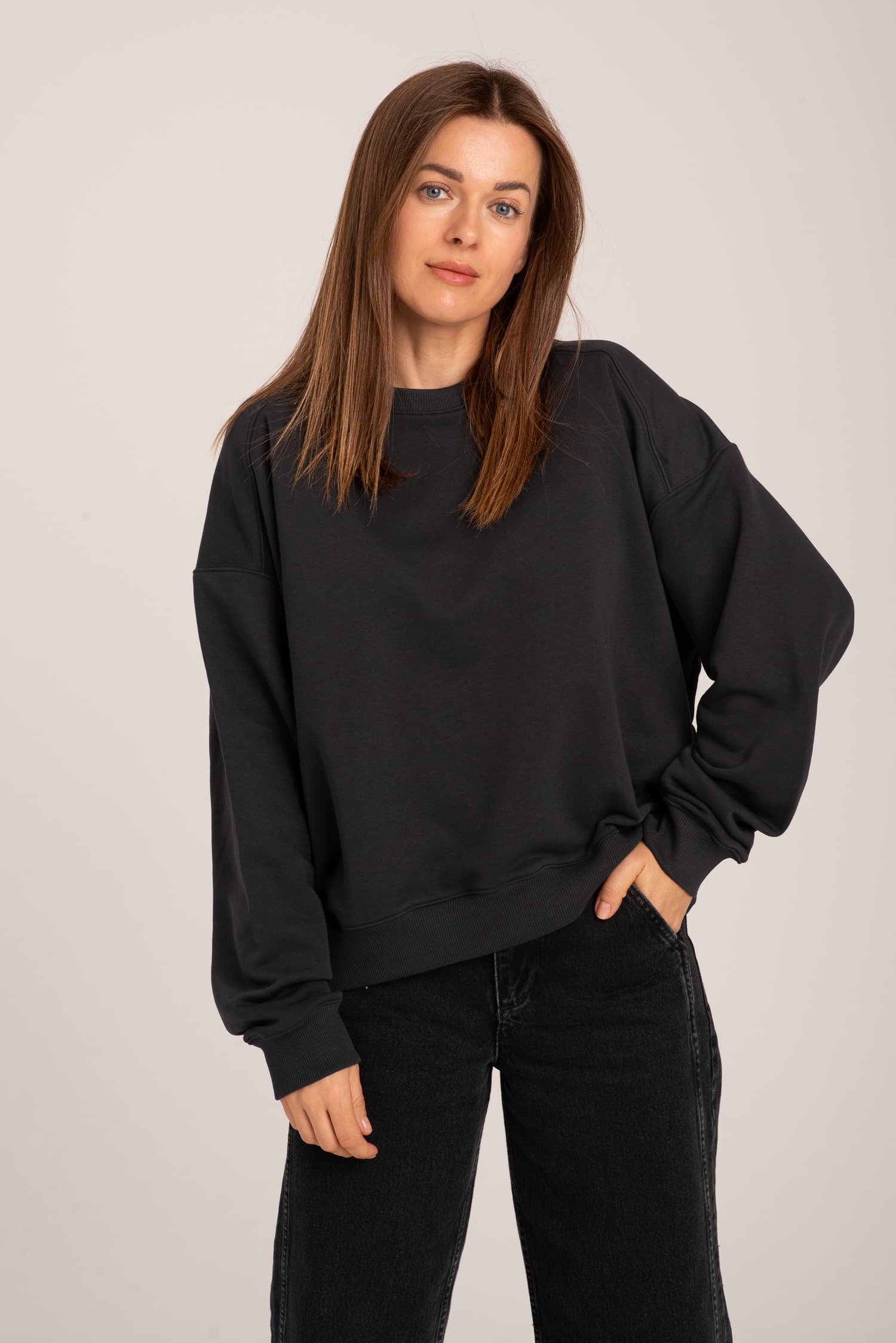 Grafitowa bluza dresowa Nora