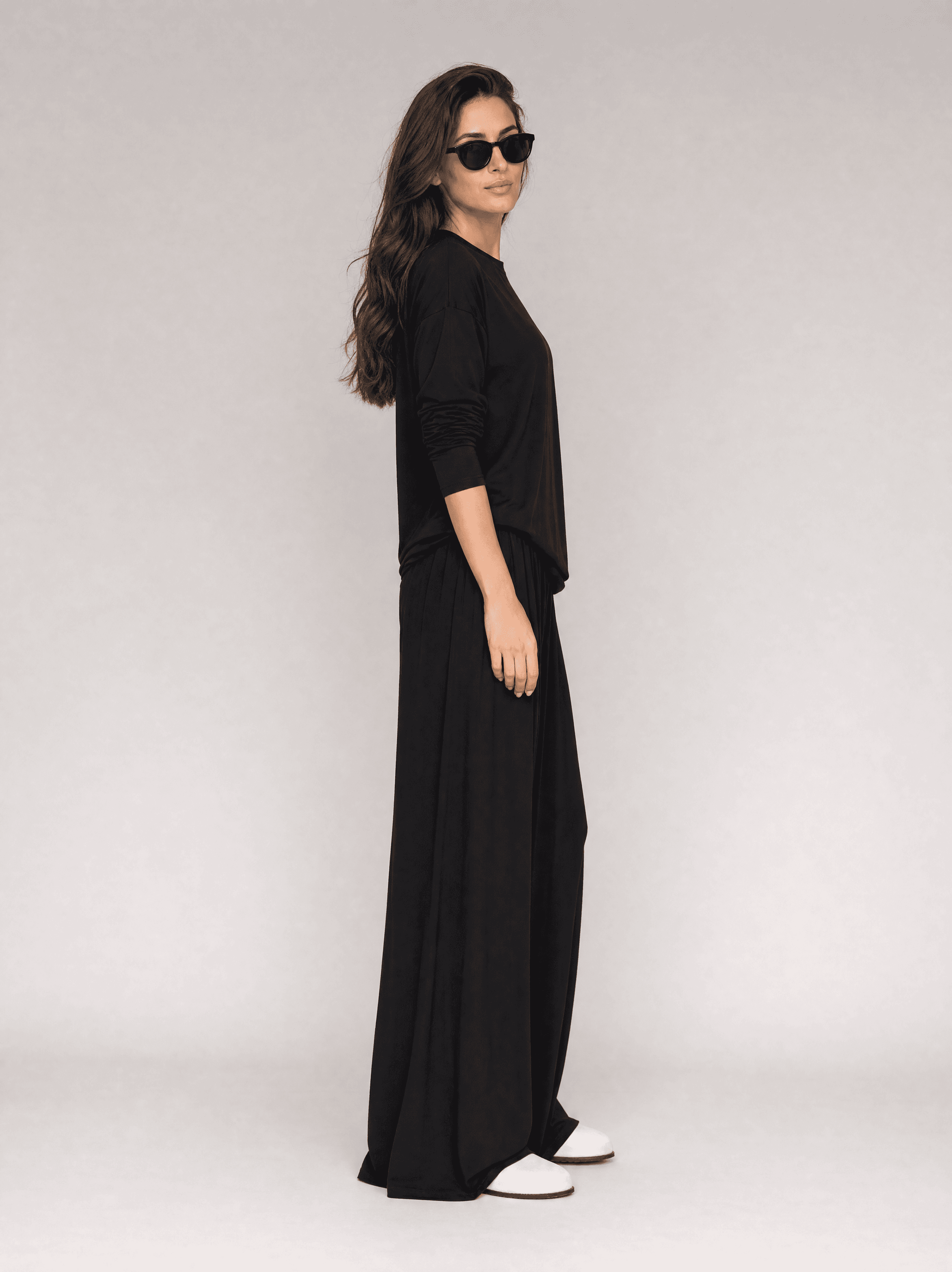 Czarny longsleeve bambusowy Nina — zdjęcie 3
