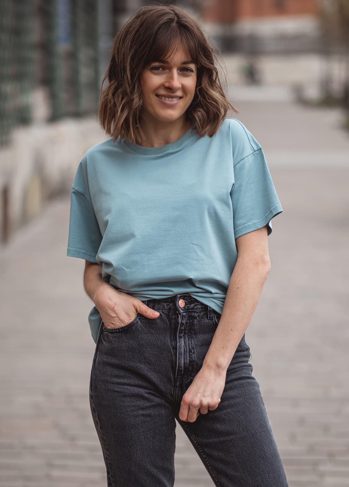 T-shirt klasyczny BASIC – mięta — zdjęcie 2