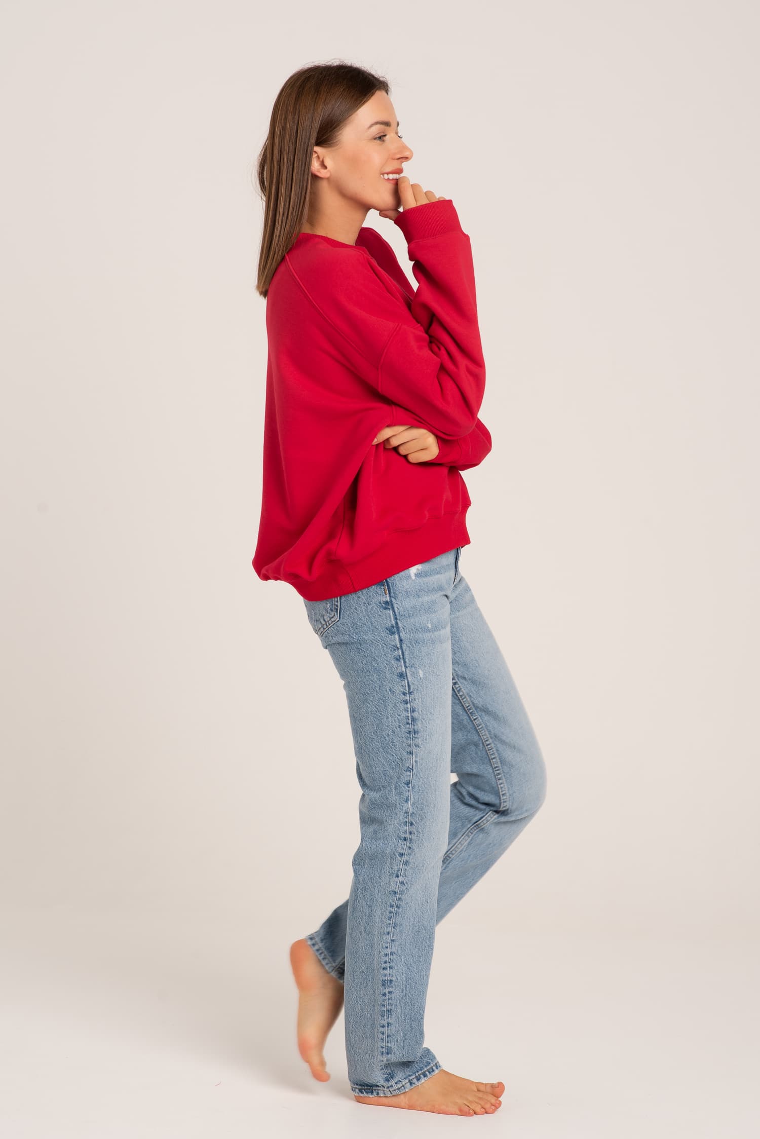 Czerwona bluza dresowa Nora — zdjęcie 4
