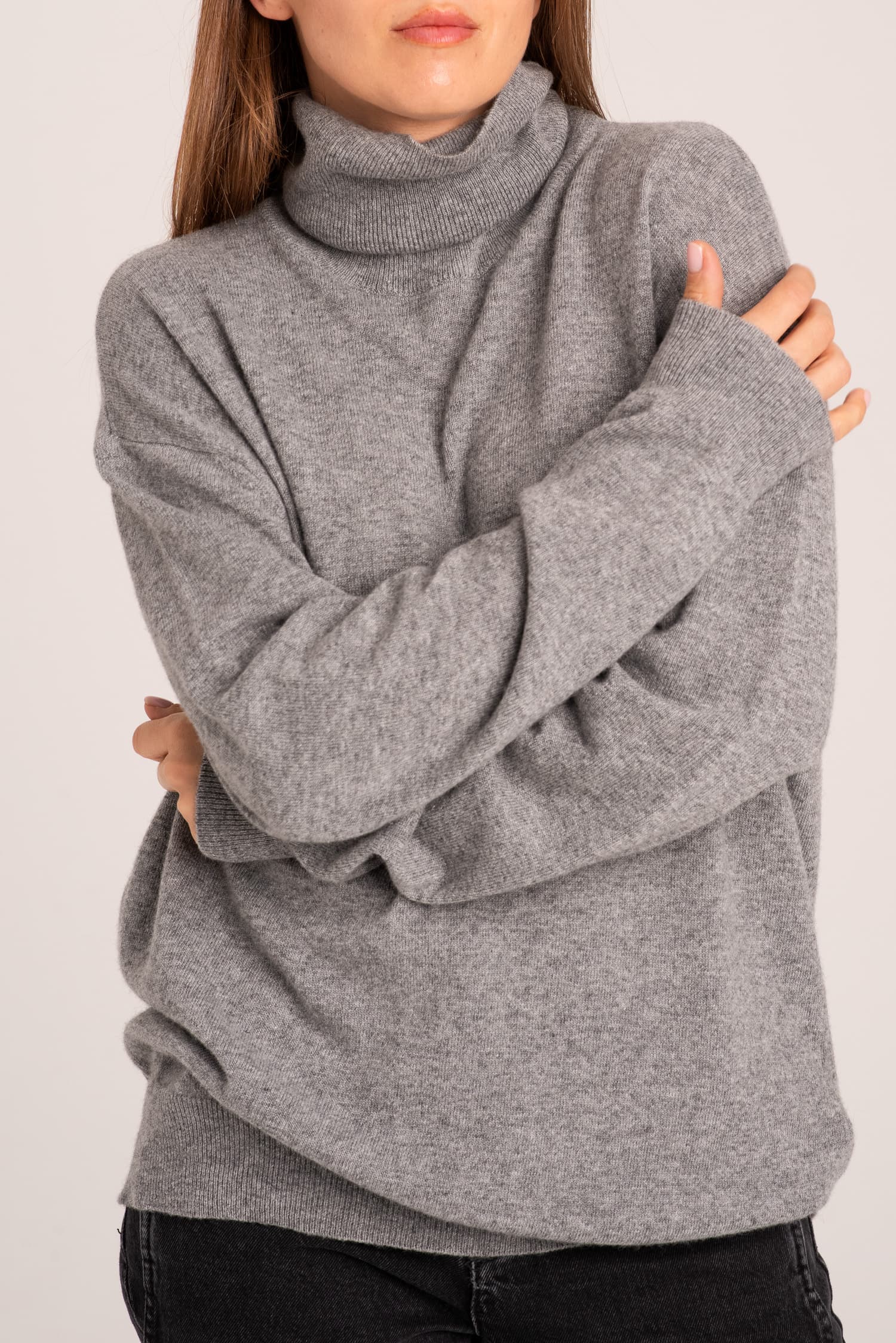 Szary klasyczny golf damski Monica - zdjęcie 7