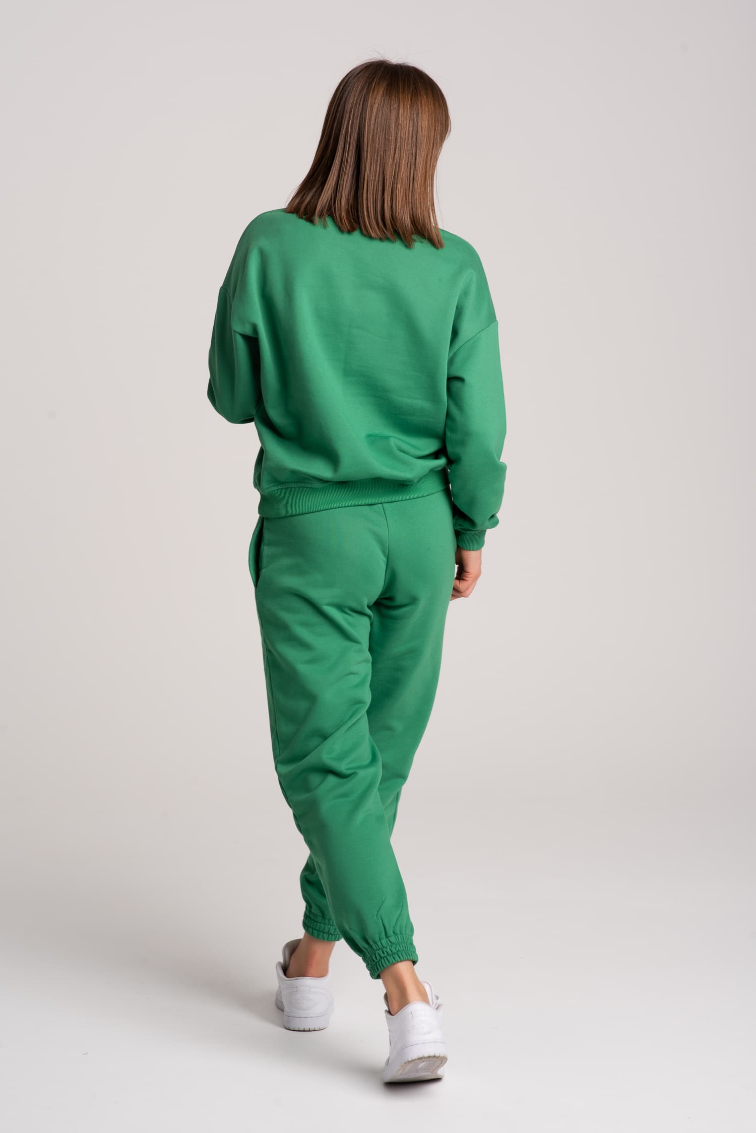 Dresy damskie: bluza + spodnie – zielone - zdjęcie 3