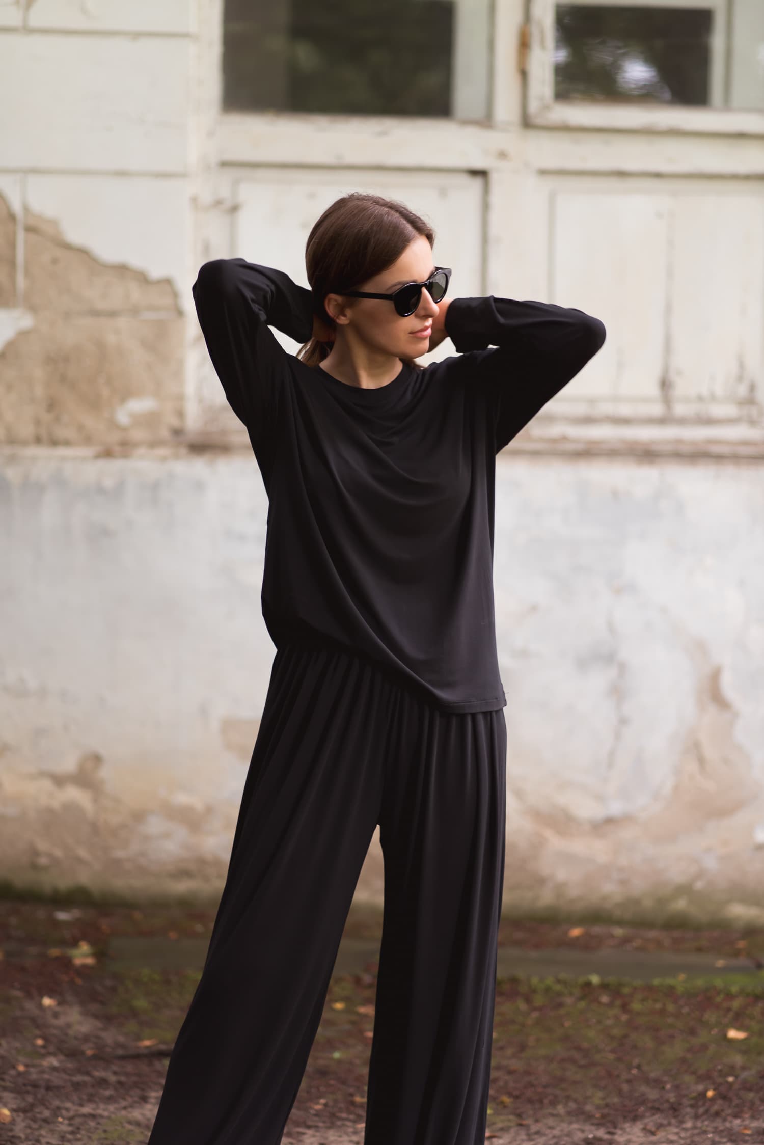 Czarny longsleeve bambusowy Nina - zdjęcie 7